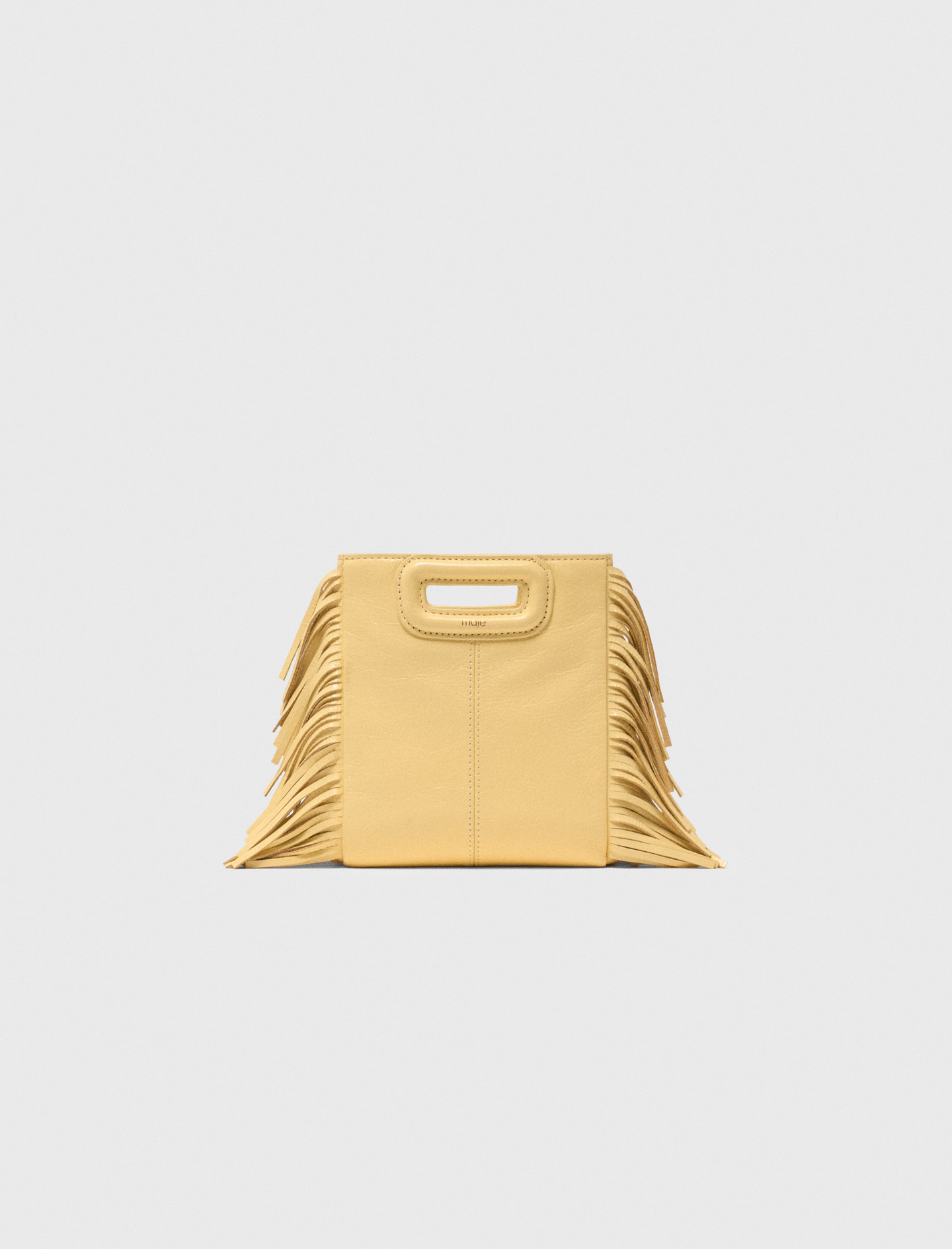 Matte crackled leather M Mini bag - Yellow