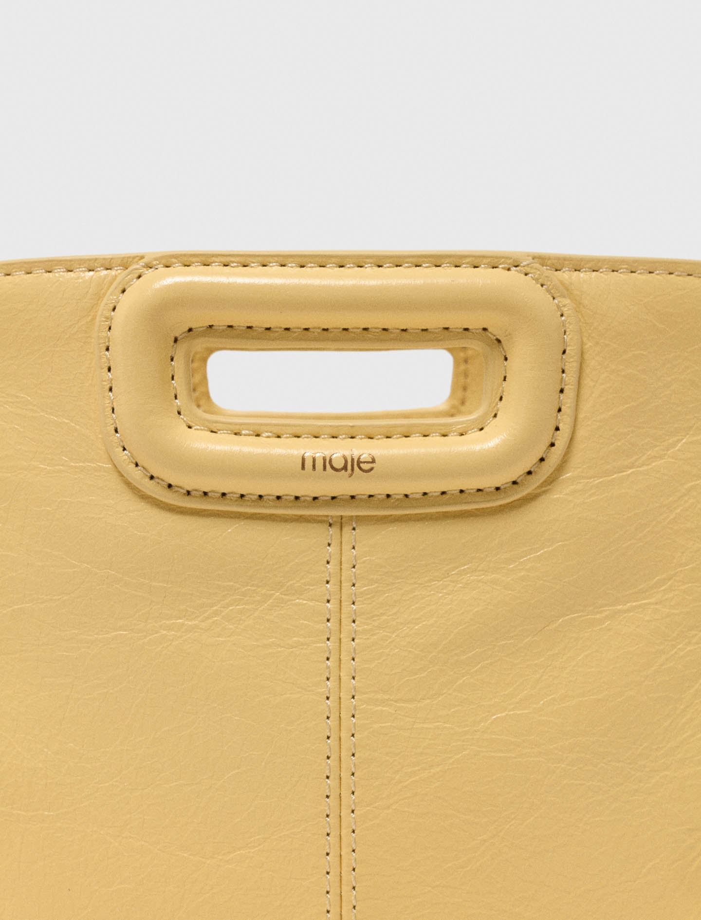 Matte crackled leather M Mini bag - Yellow