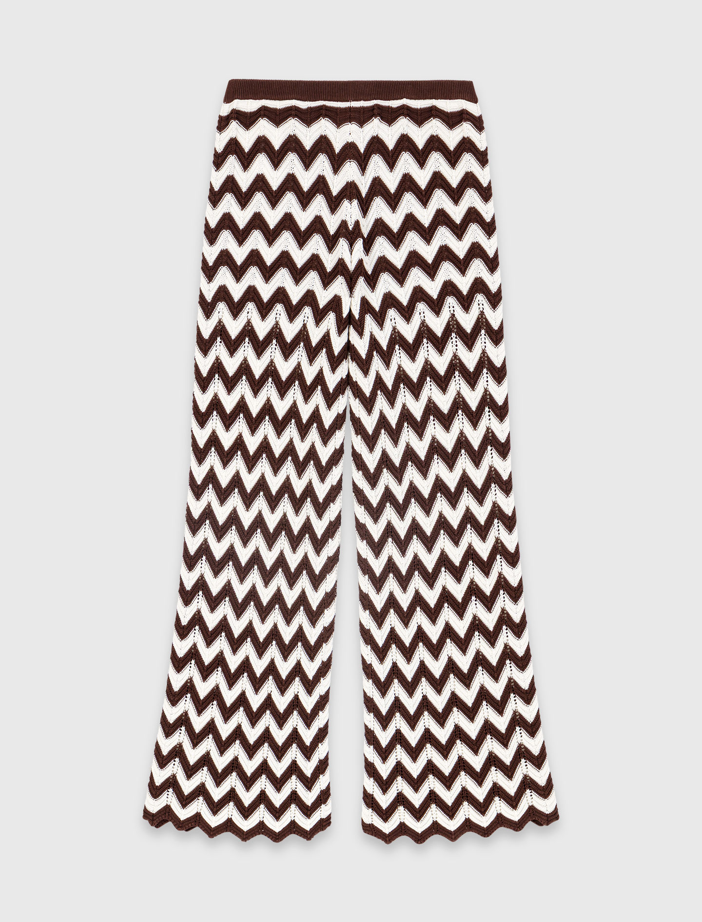 Zigzag crochet trousers - Brown