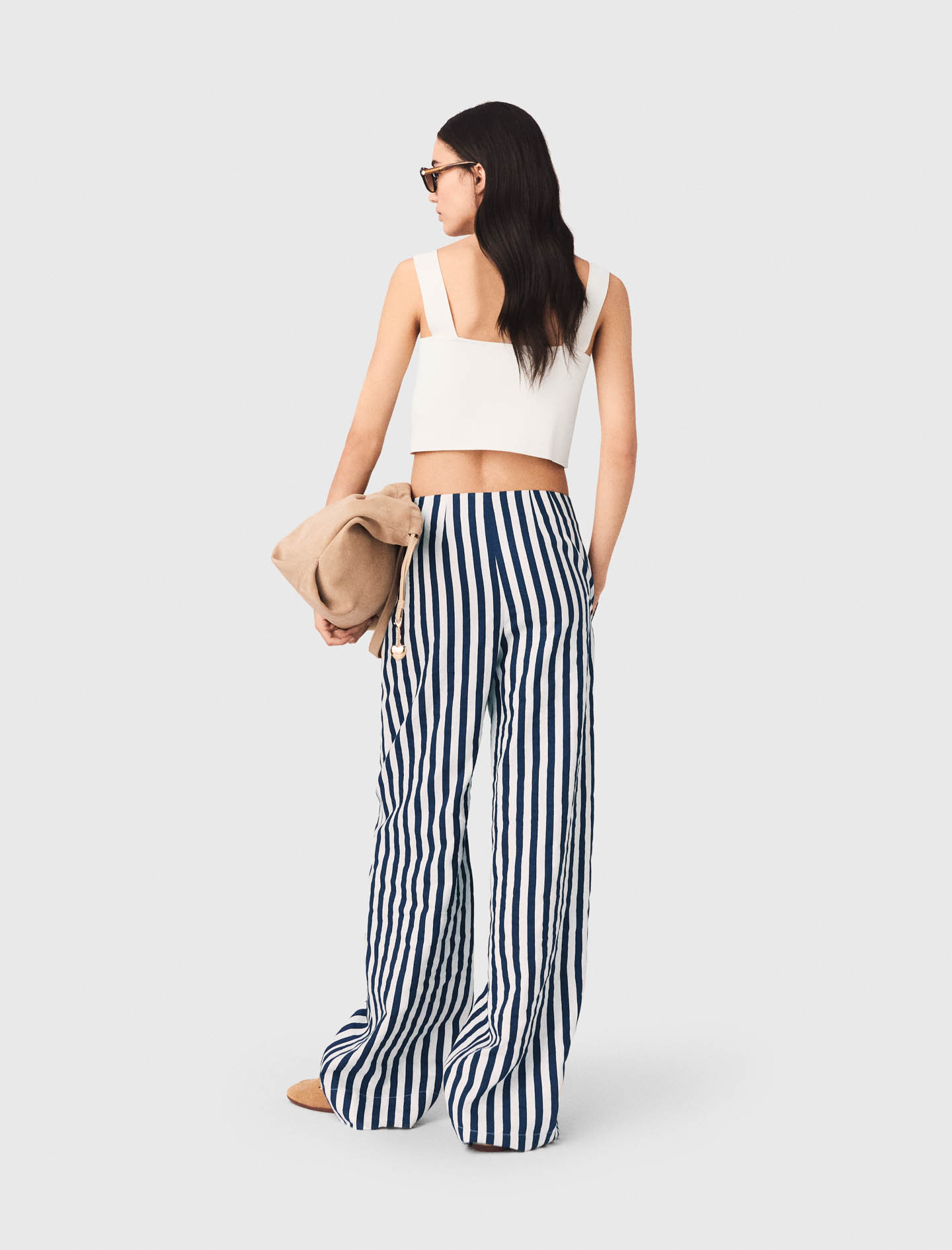 Linen blend sailor trousers - Blue