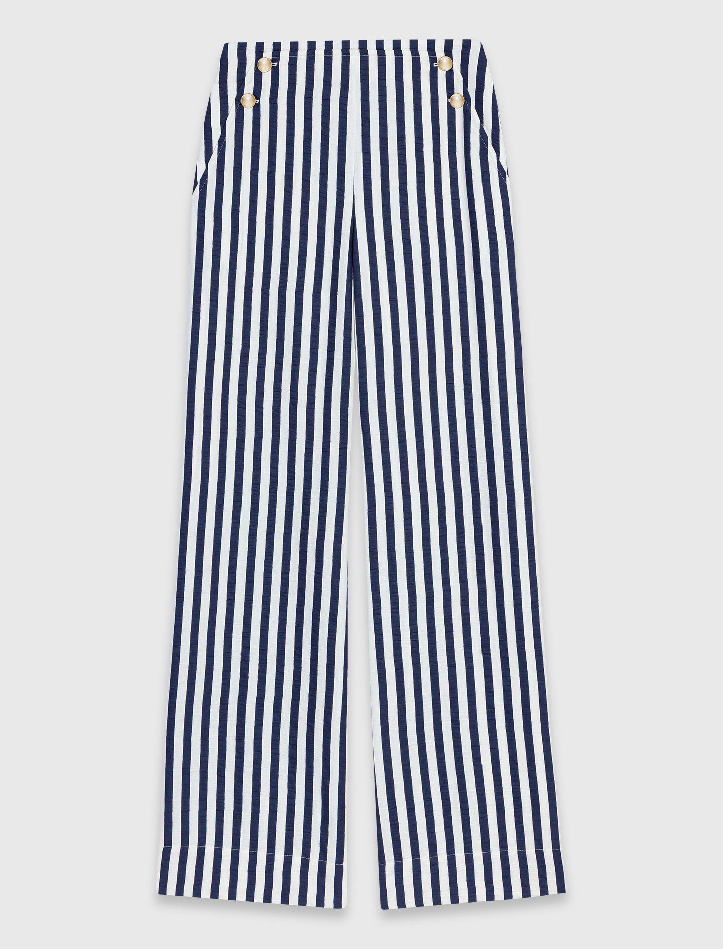 Linen blend sailor trousers - Blue