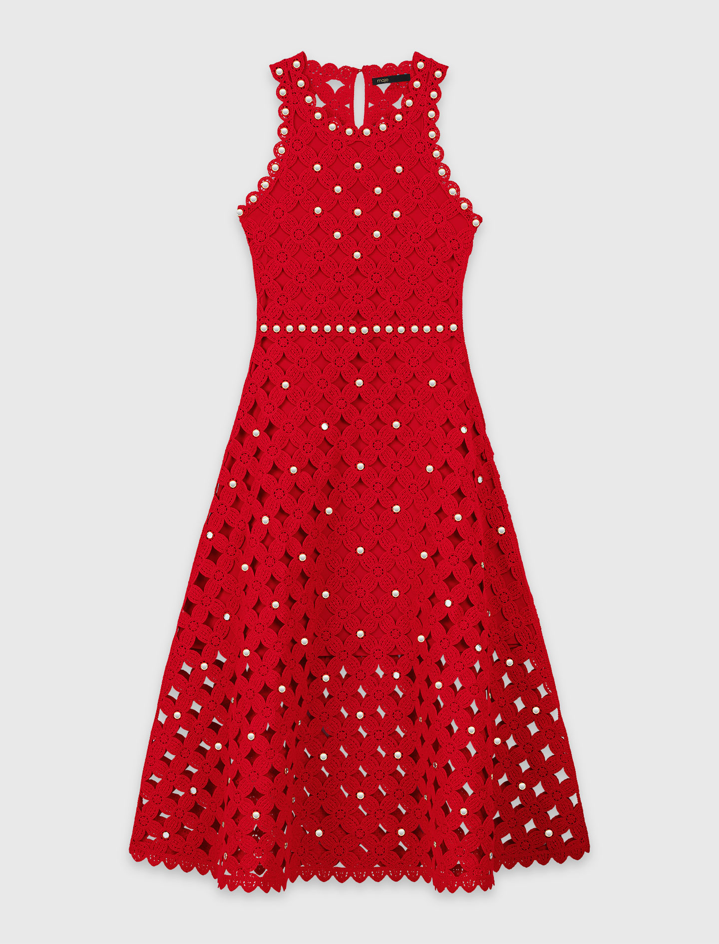 Mirrored crochet dress - Red
