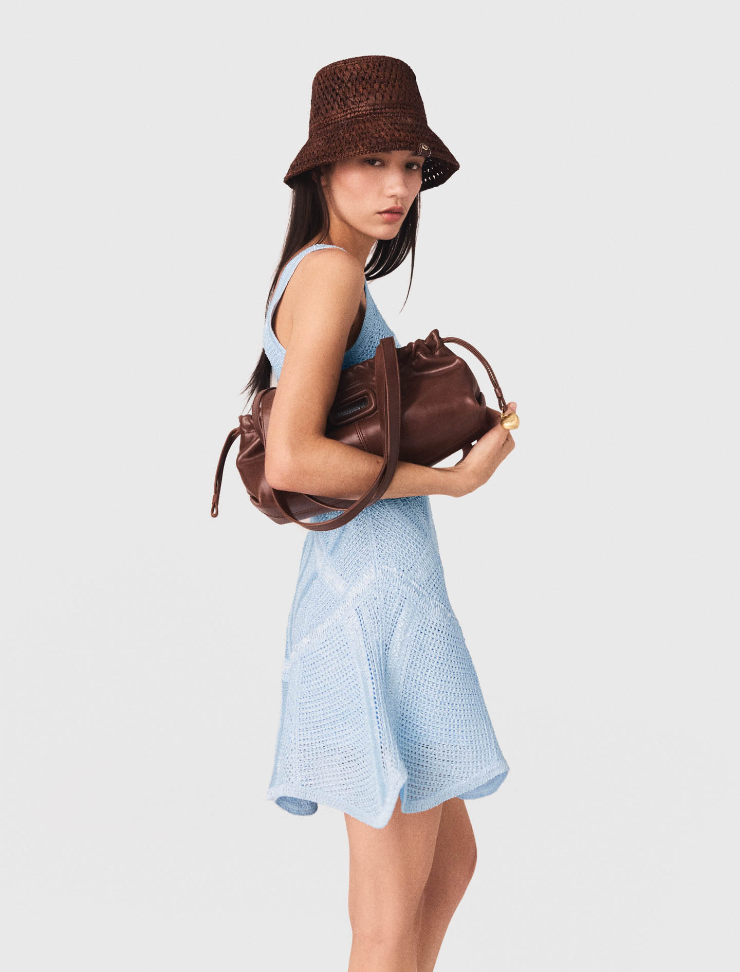 Short crochet dress - Blue