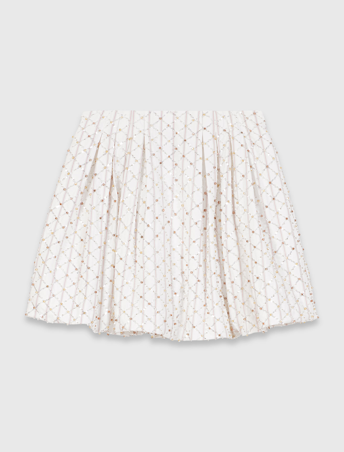 Beaded bubble skirt - White
