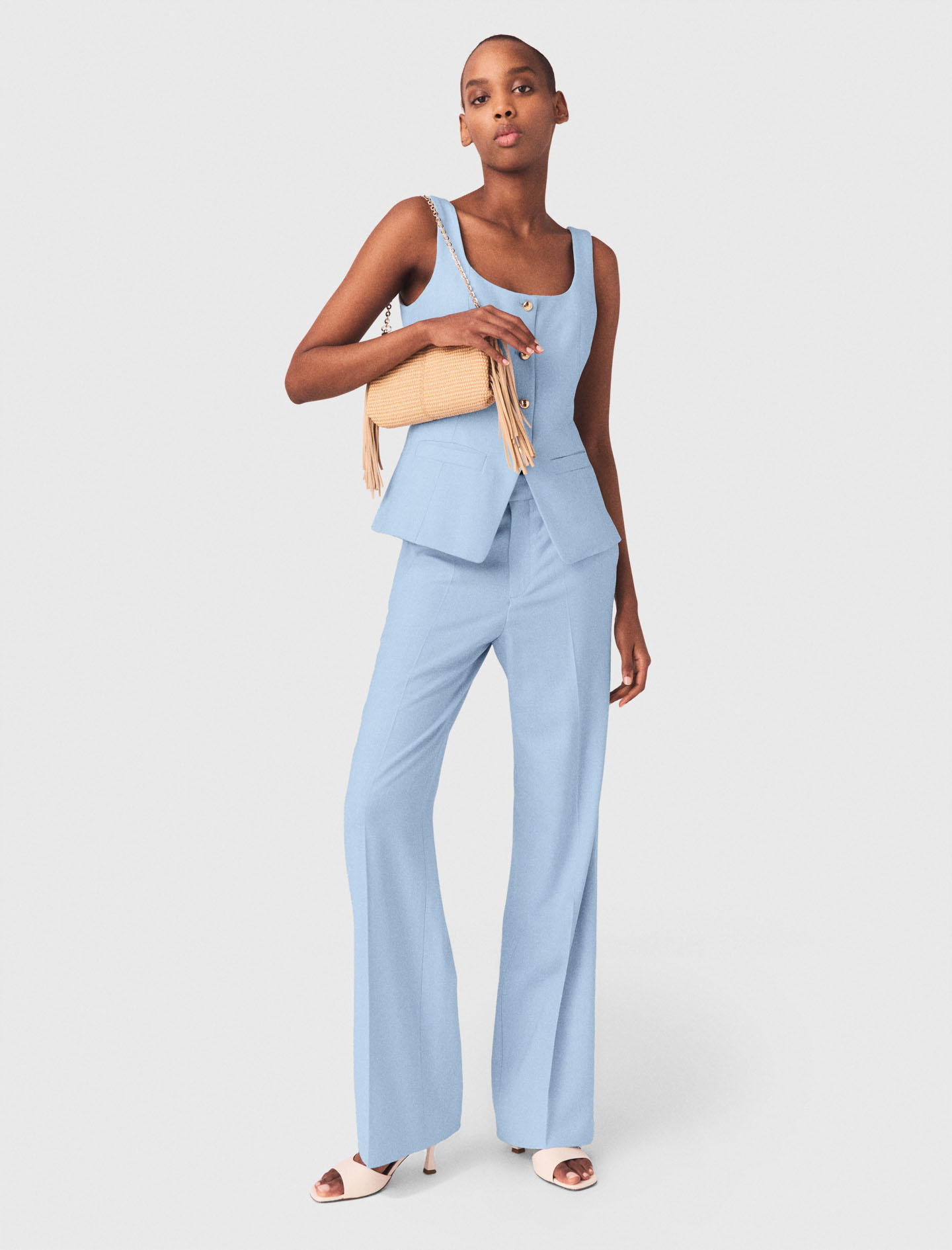 Suit trousers with pleats - Blue