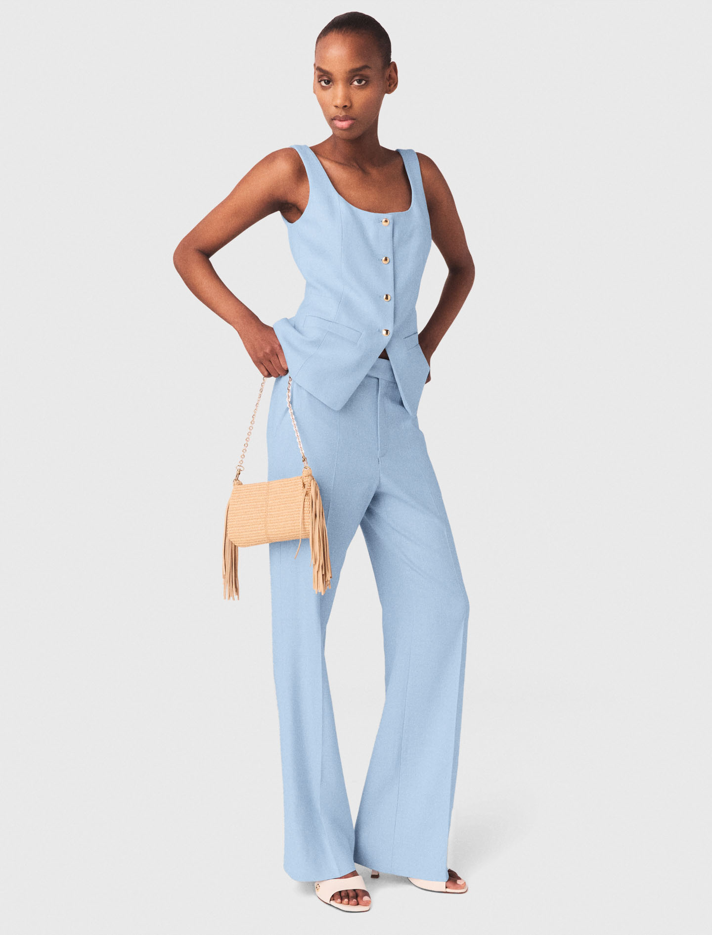 Suit trousers with pleats - Blue