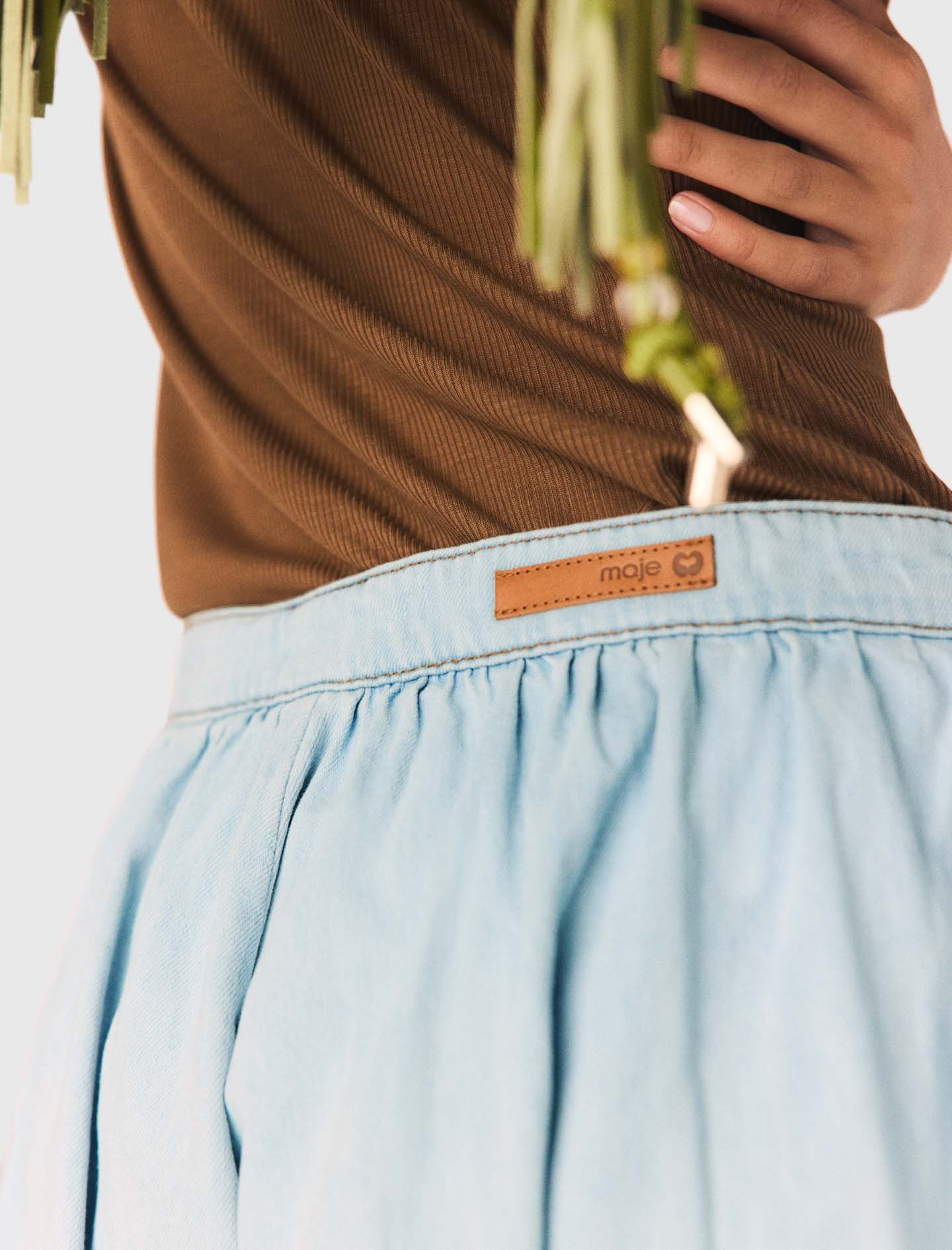 Chambray balloon skort - Blue