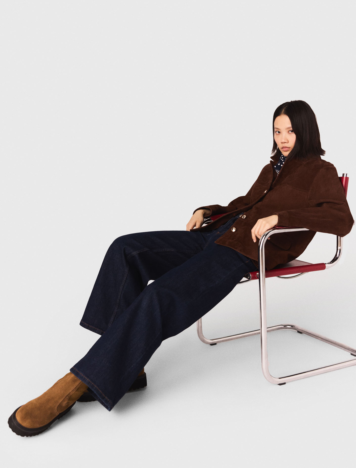 Wide jeans with patch pockets - Navy