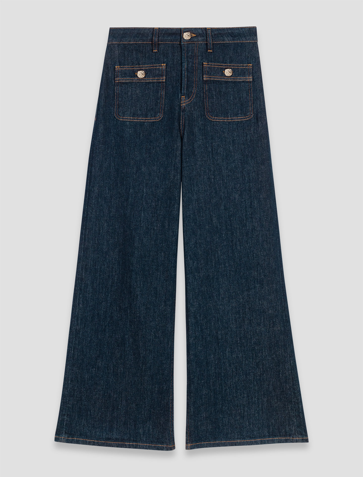 Wide jeans with patch pockets - Navy