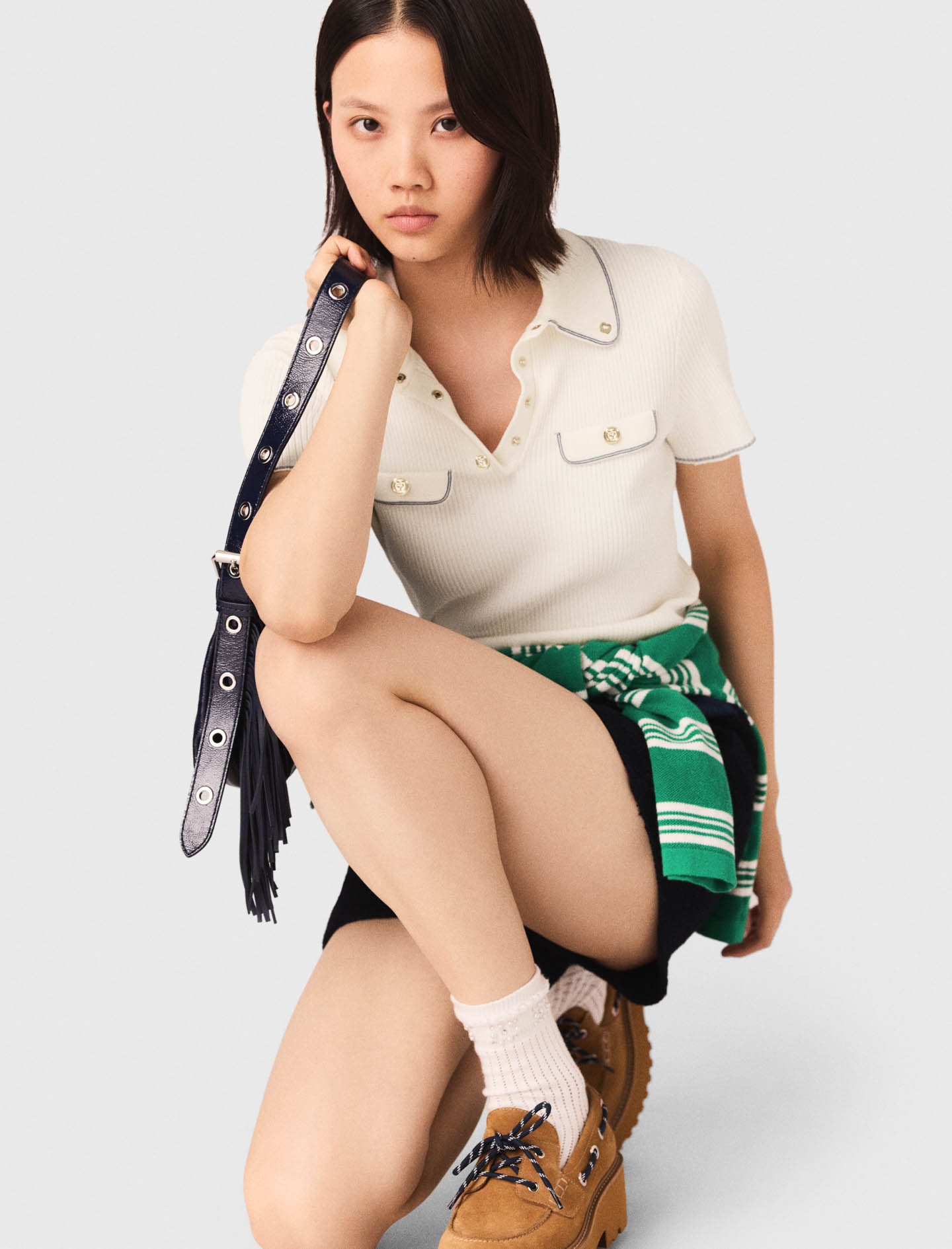 Short sleeve polo shirt - Ecru