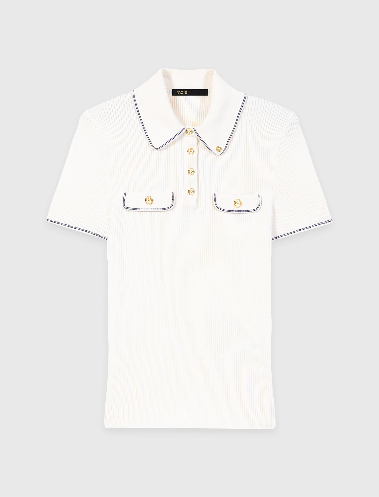 Short sleeve polo shirt - Ecru