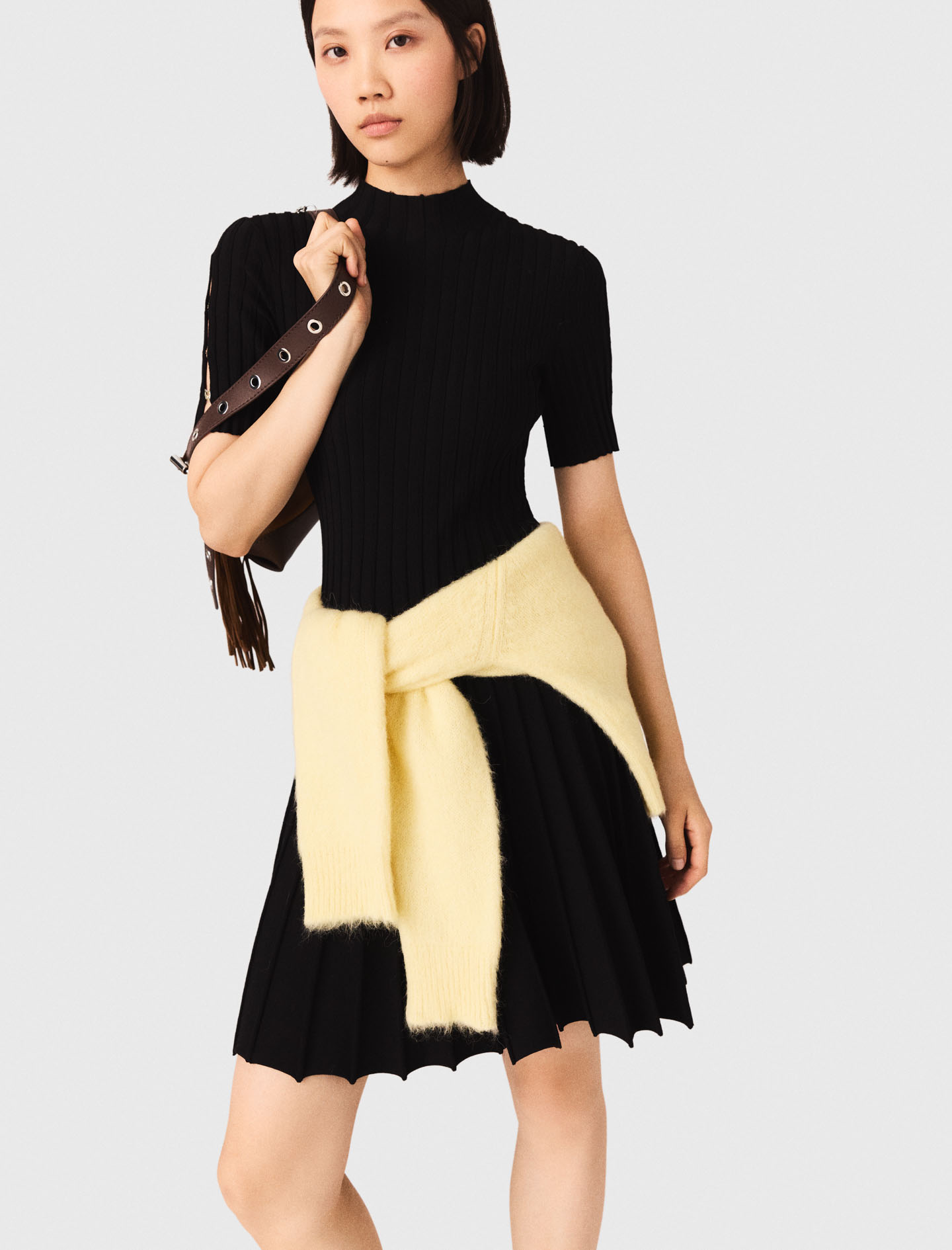 Short knit dress - Black