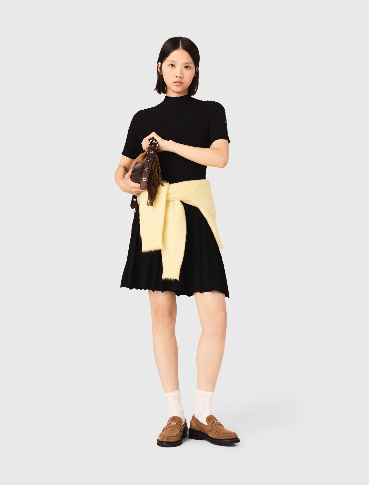 Short knit dress - Black