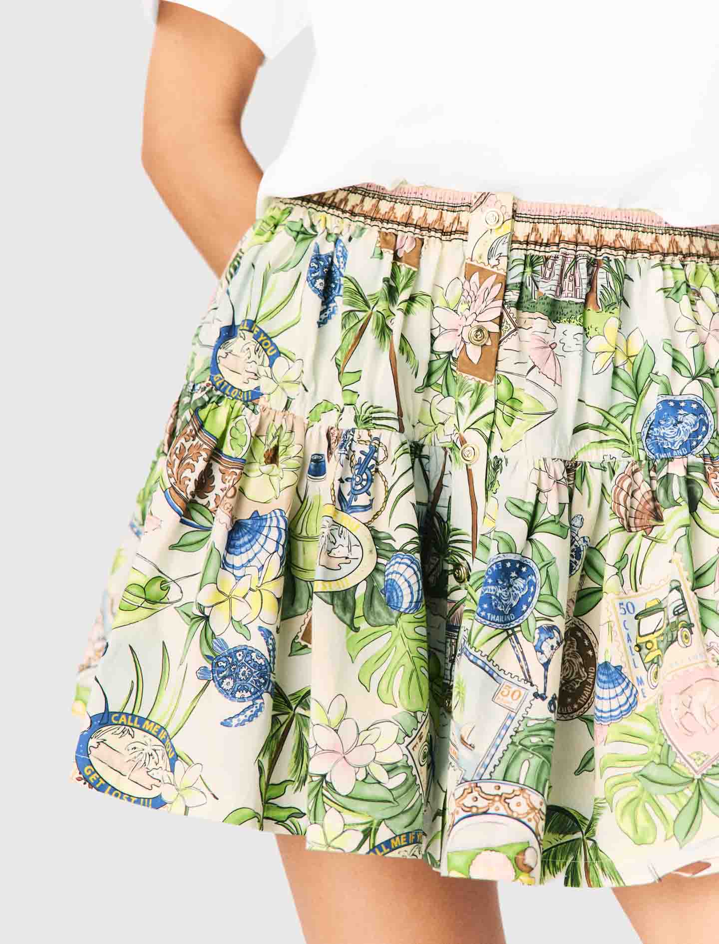 Printed ruffled skirt - Multicolour