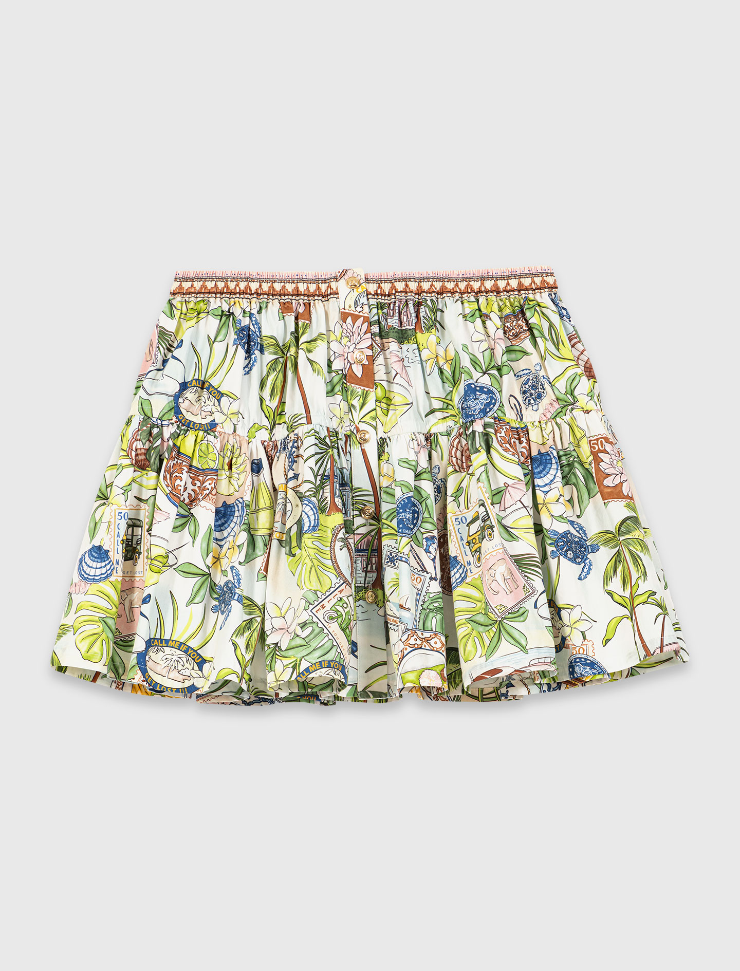 Printed ruffled skirt - Multicolour