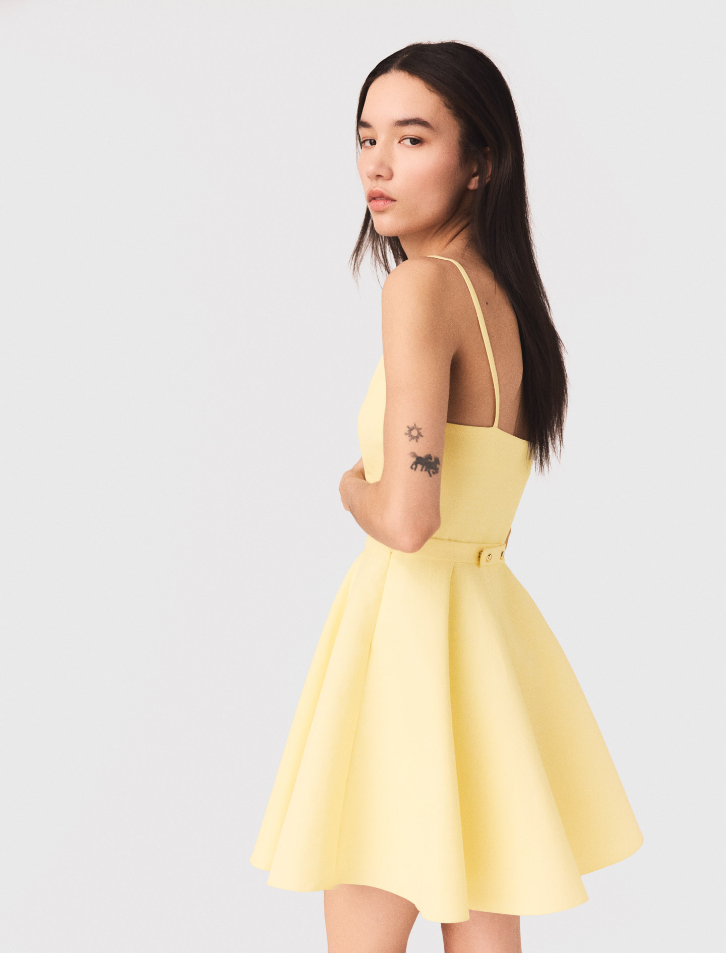 Strappy flared dress - Yellow