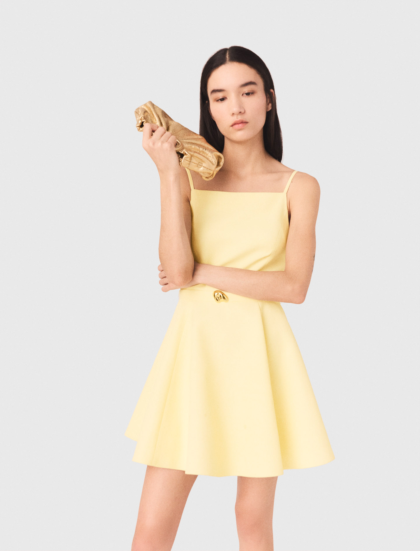 Strappy flared dress - Yellow