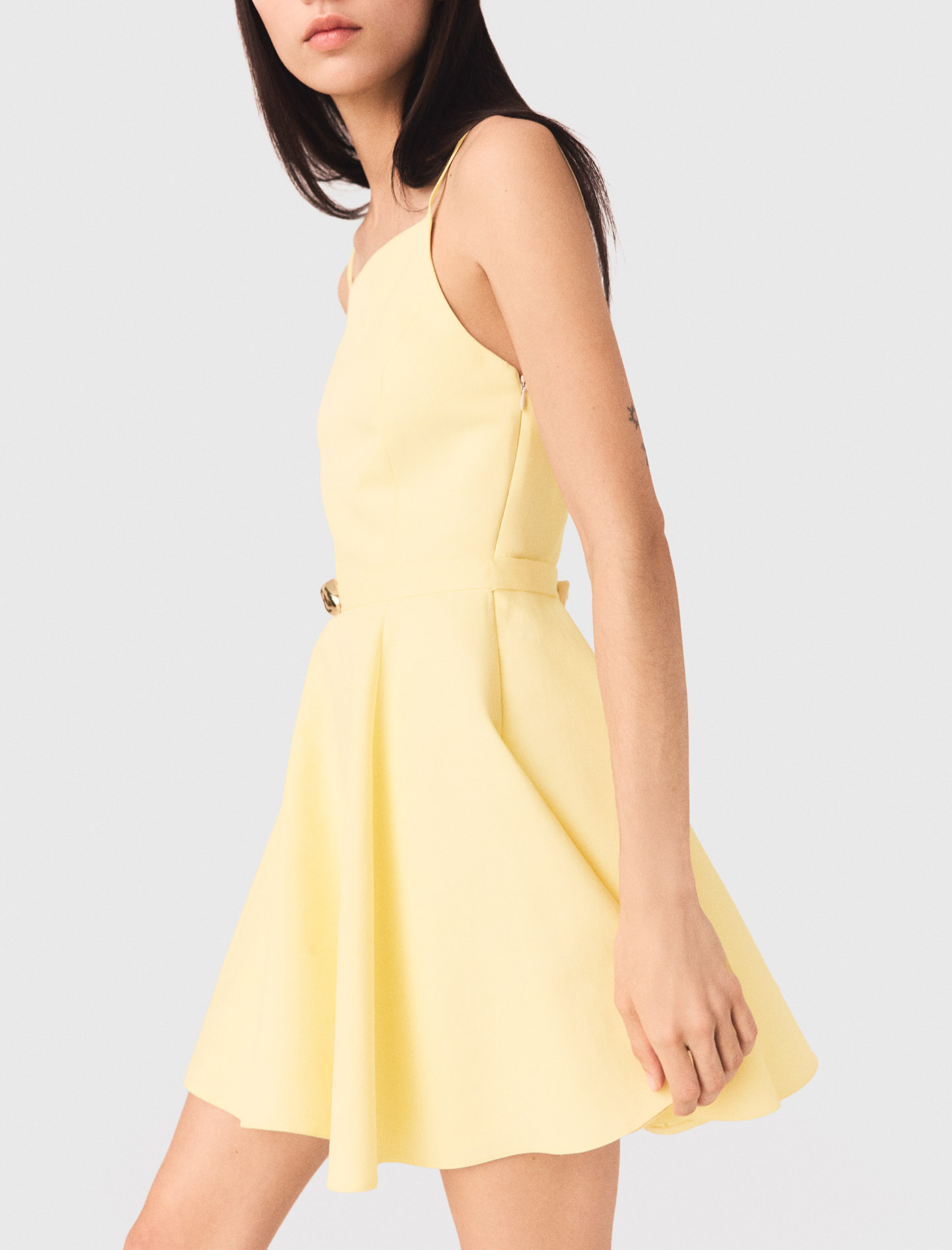 Strappy flared dress - Yellow