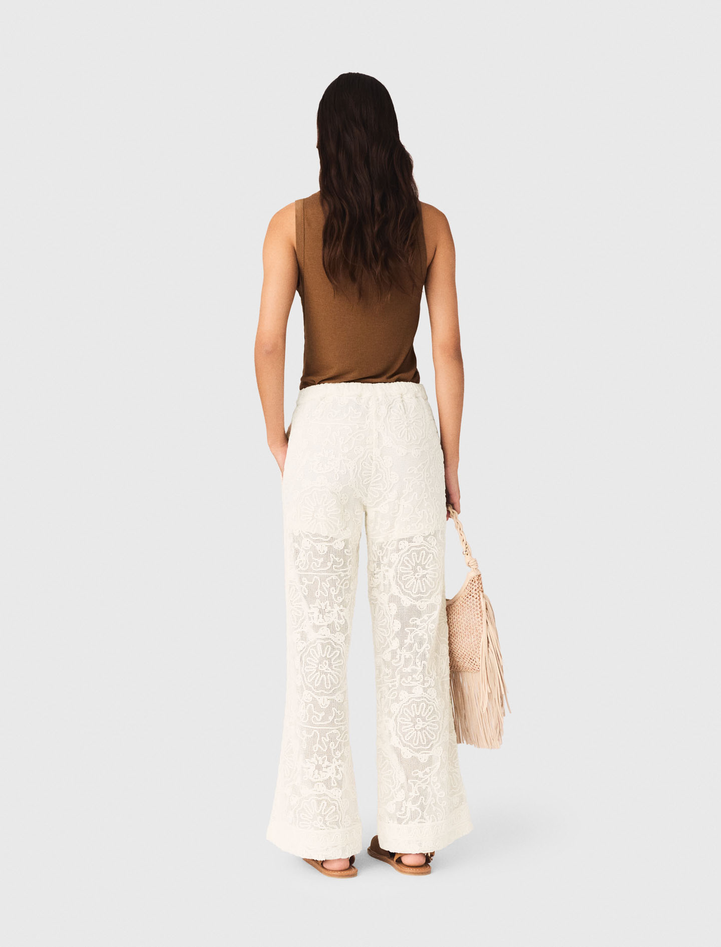 Guipure lace trousers - Ecru
