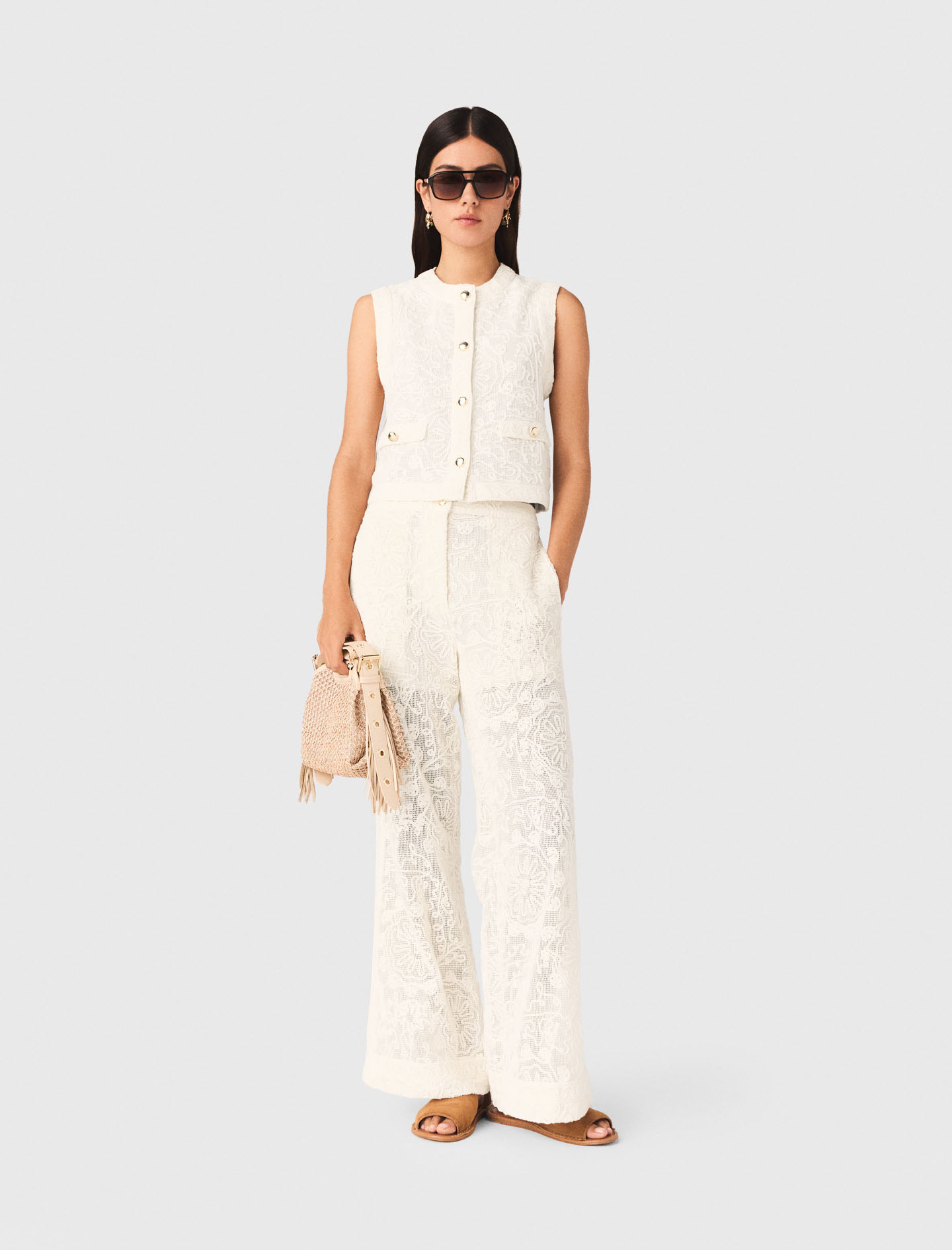 Guipure lace jacket - Ecru