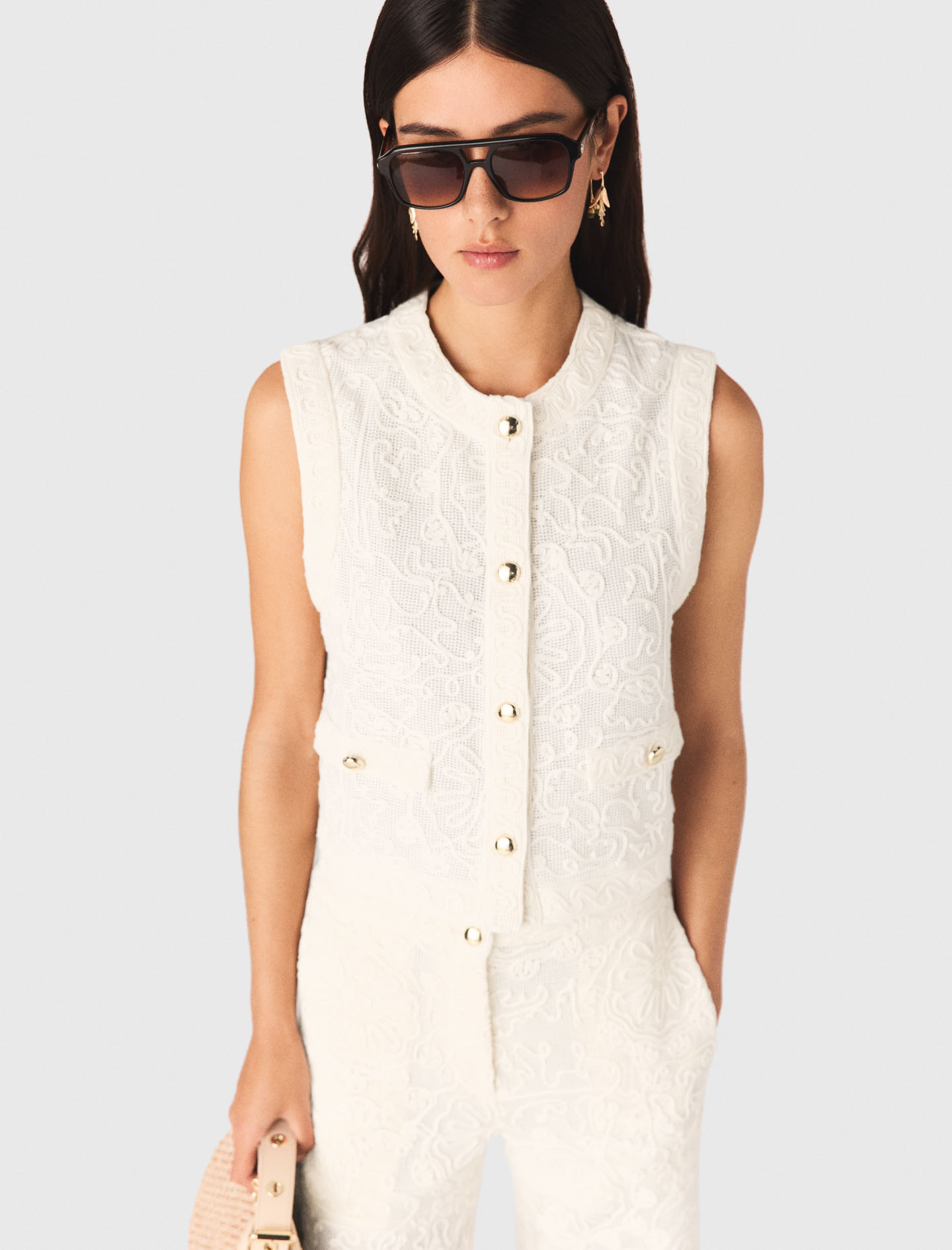 Guipure lace jacket - Ecru