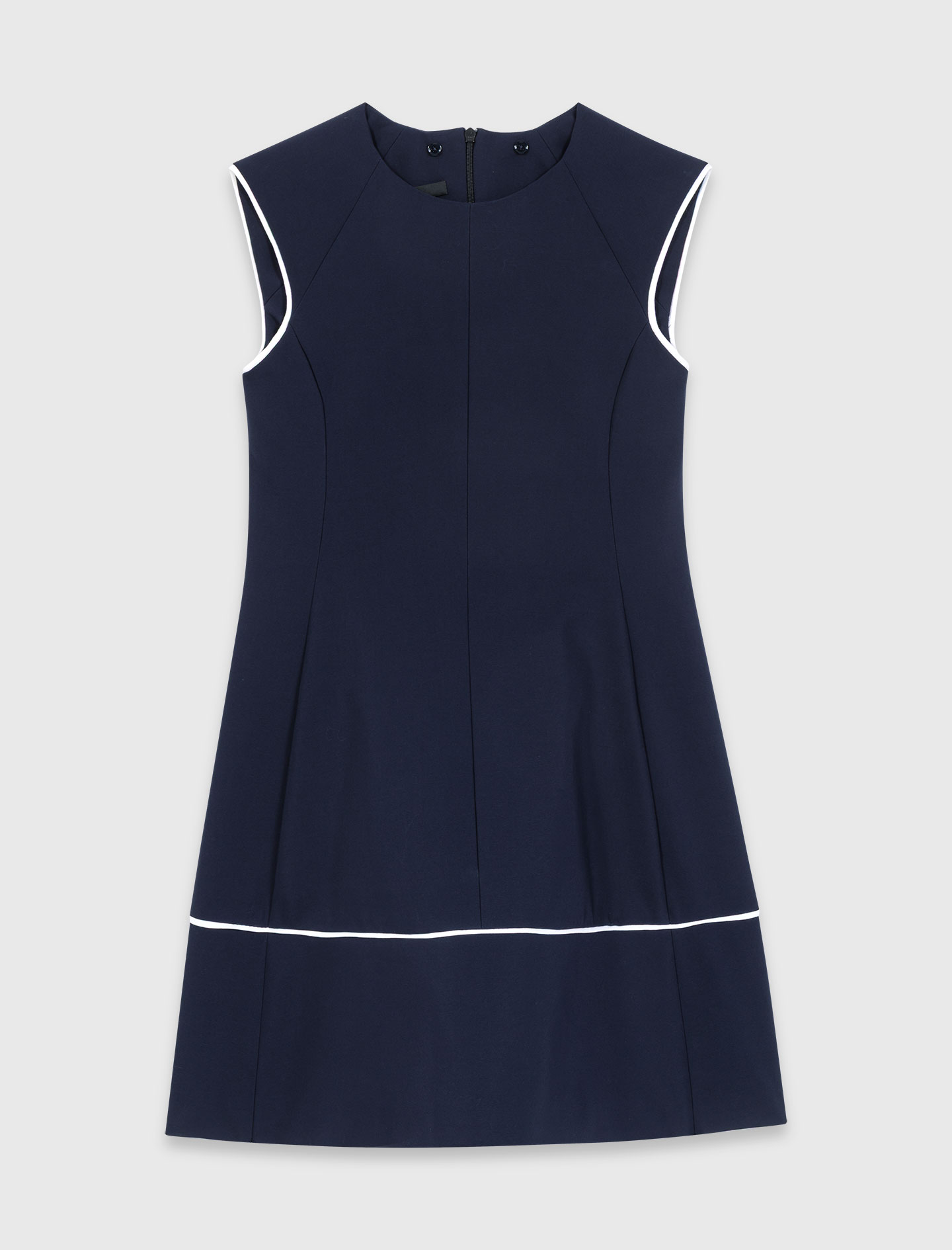 Flared dress with contrast trim - Navy