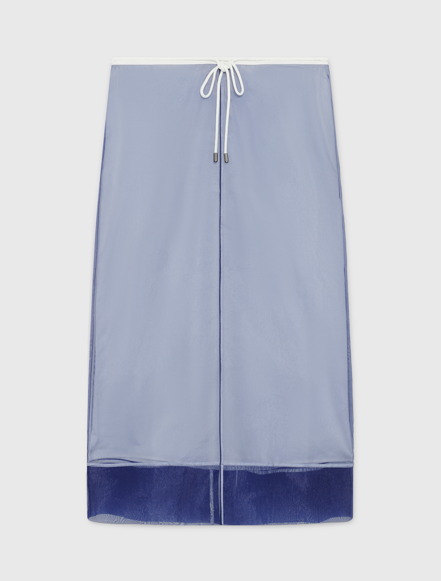 Cotton and removable organza skirt - Blue