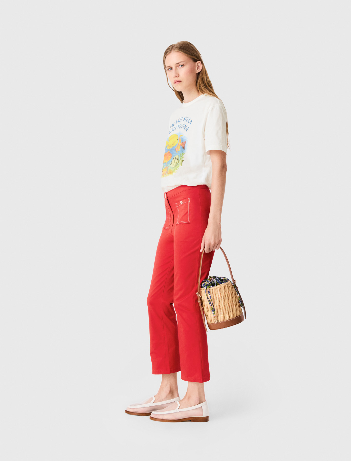Cotton Capri trousers - Red
