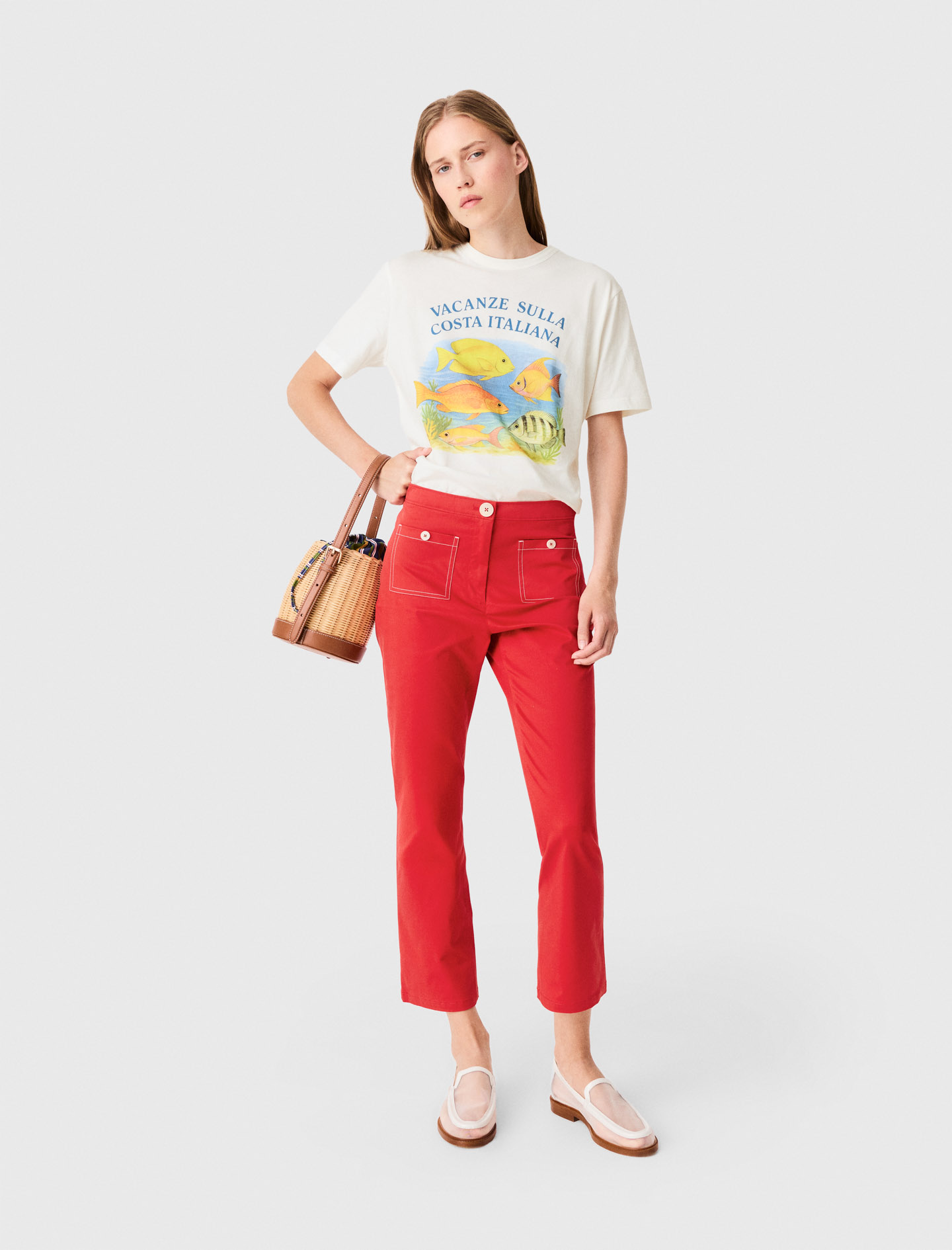 Cotton Capri trousers - Red
