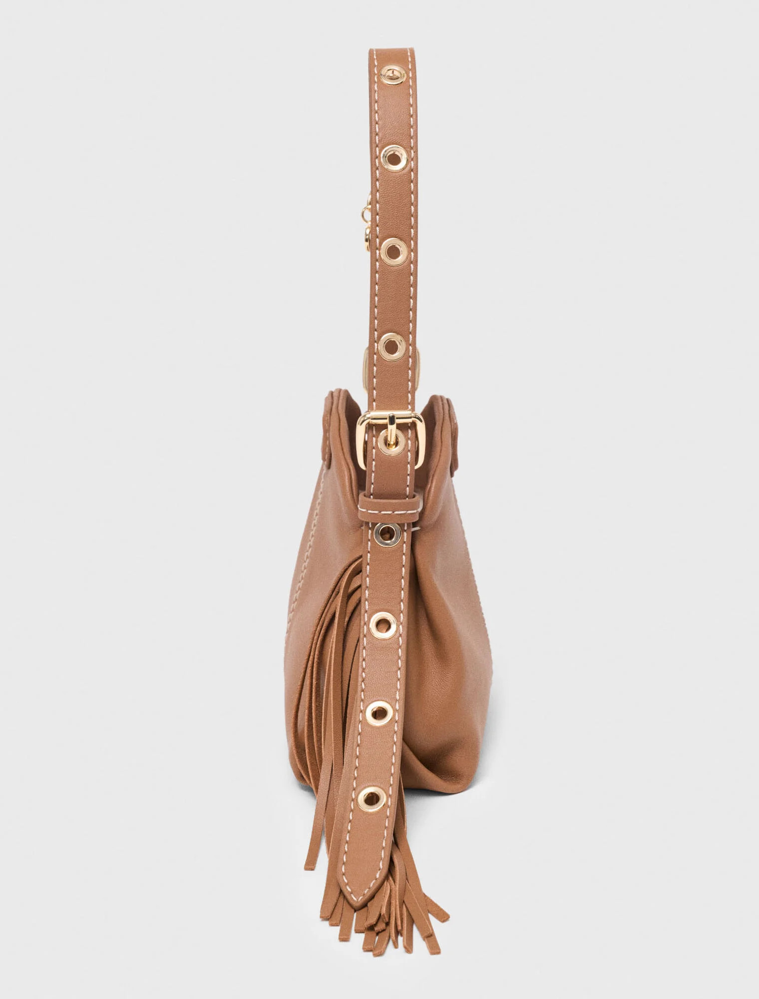 Miss M micro stitched leather bag - Brown
