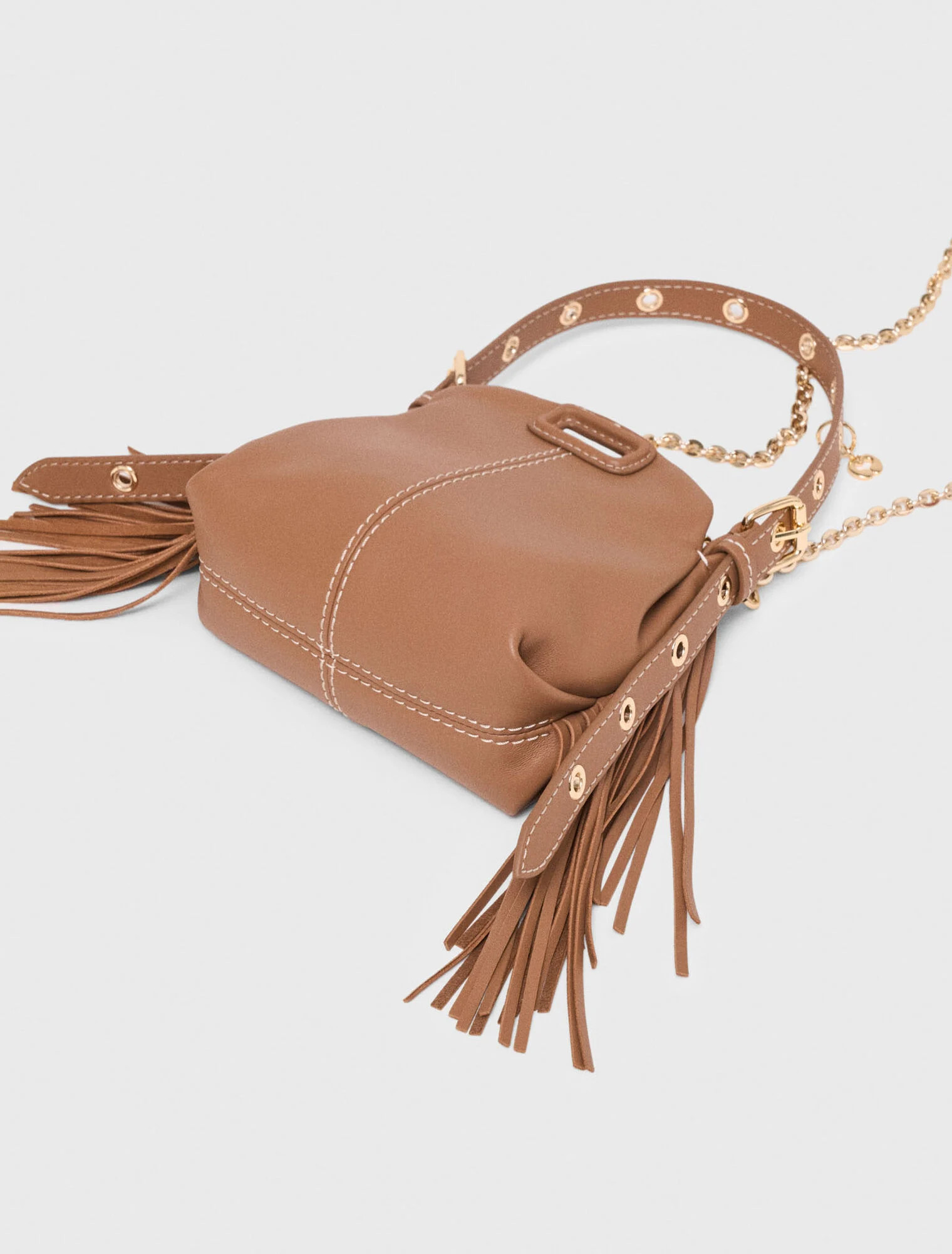 Miss M micro stitched leather bag - Brown