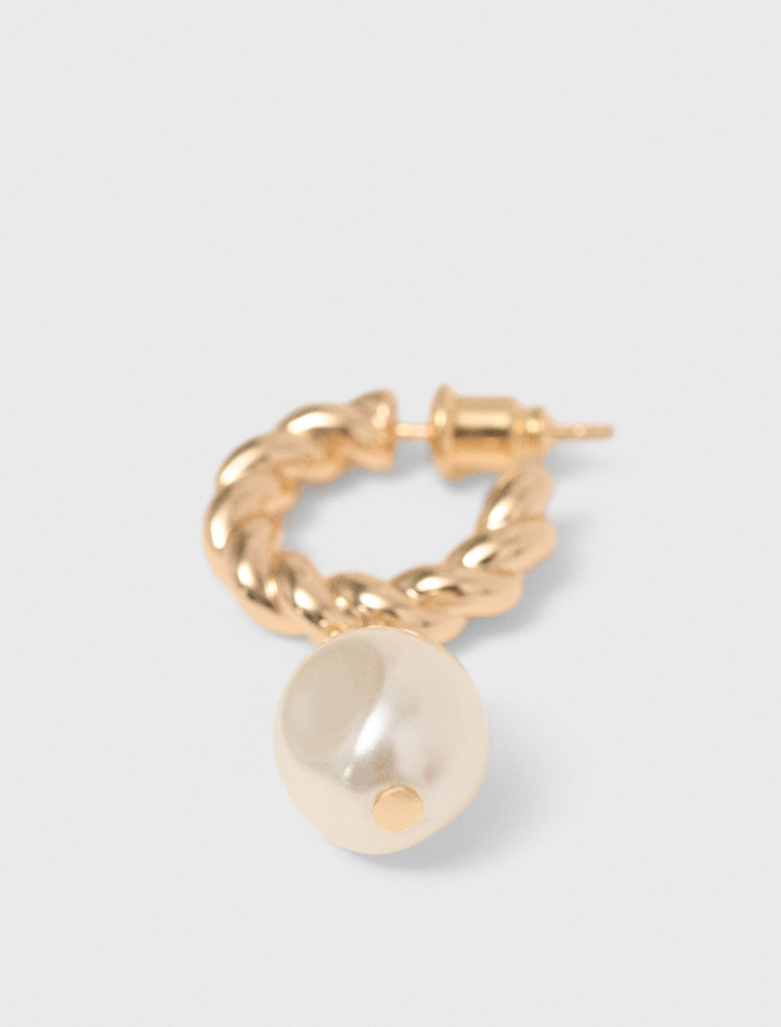Twisted bead hoop earrings - Gold