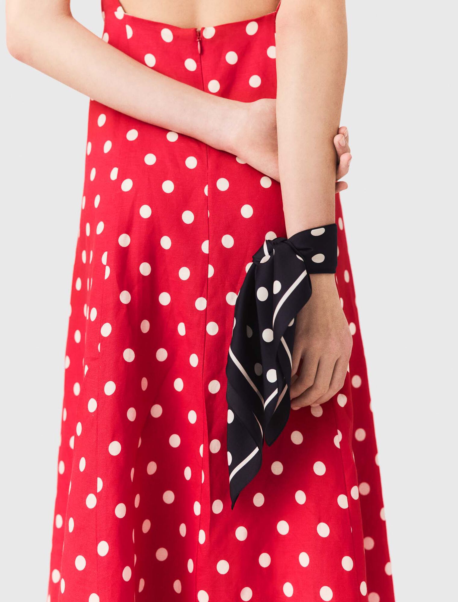 Silk polka dot bandana - Navy