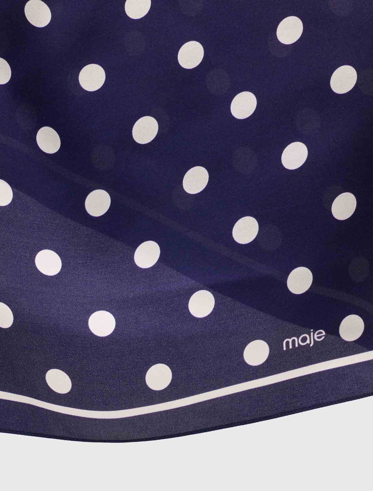 Silk polka dot bandana - Navy