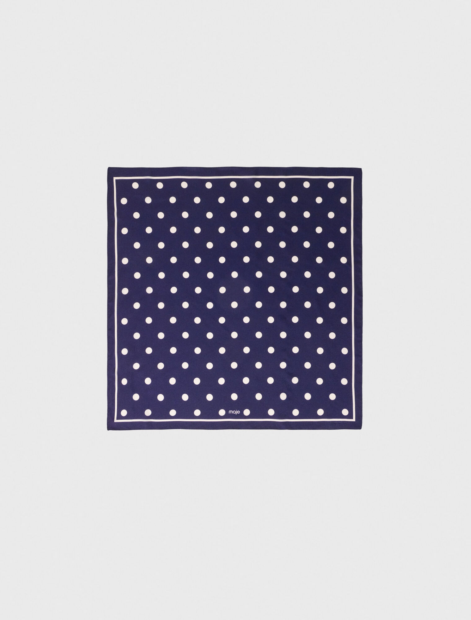 Silk polka dot bandana - Navy