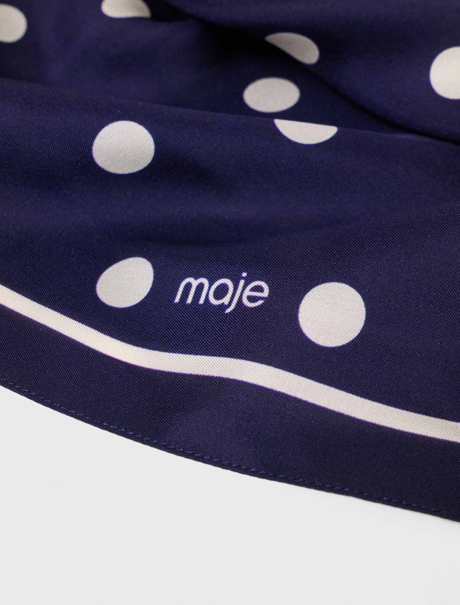 Silk polka dot bandana - Navy