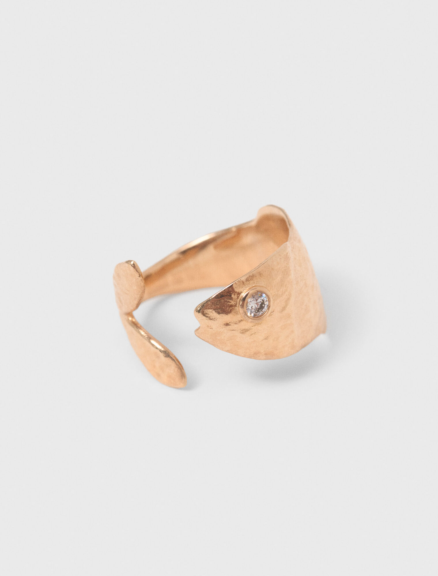 Fish rhinestone ring - Gold