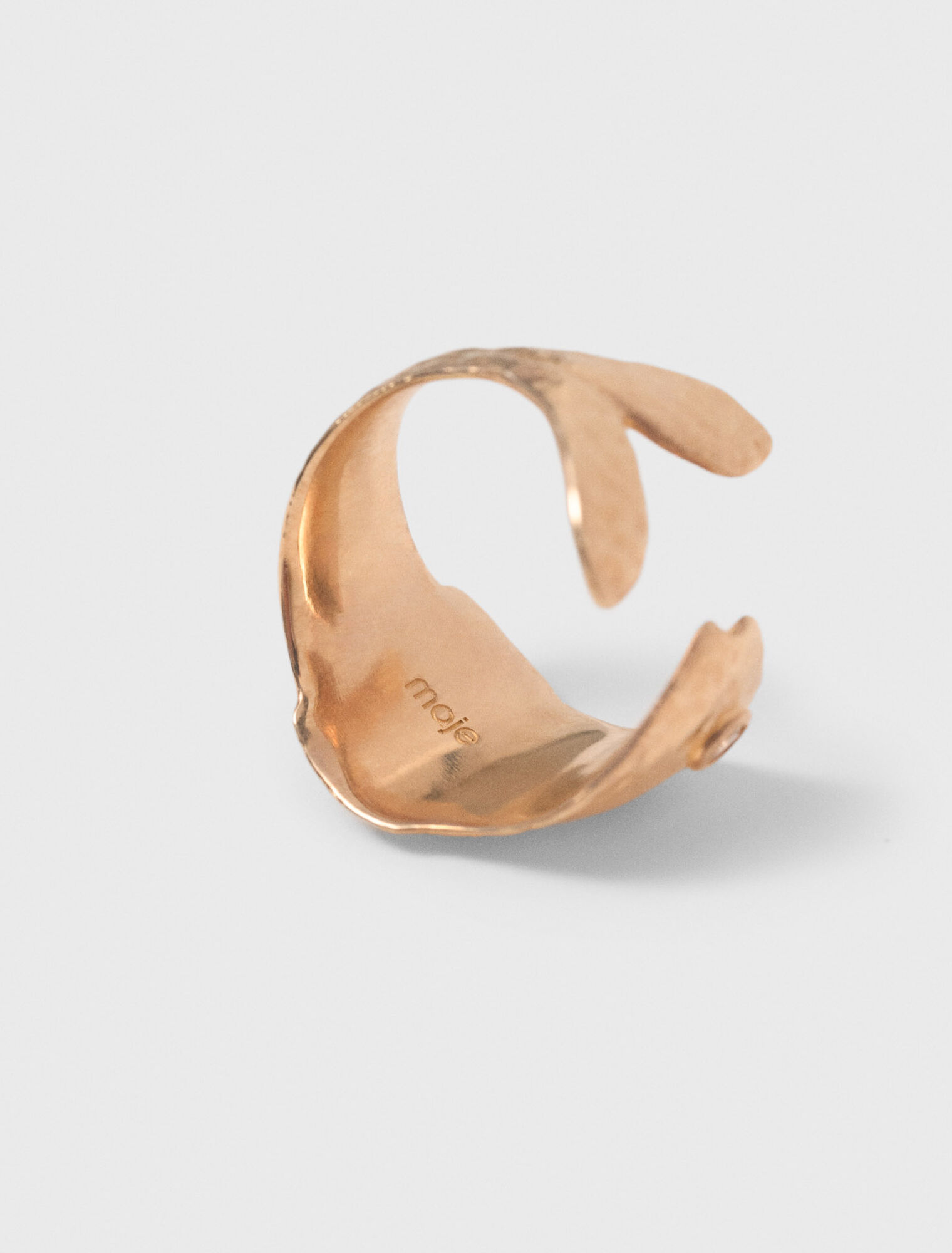 Fish rhinestone ring - Gold