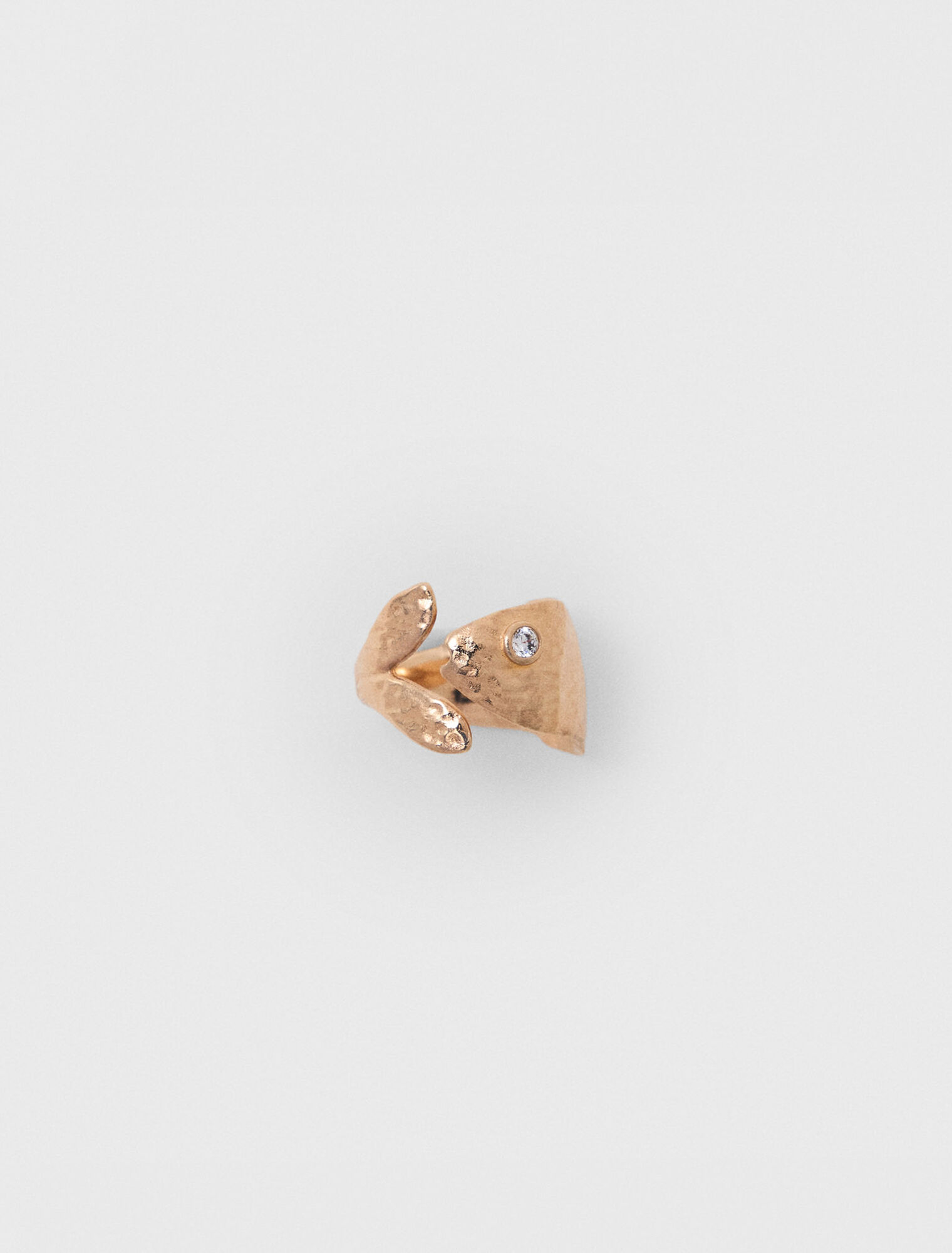 Fish rhinestone ring - Gold