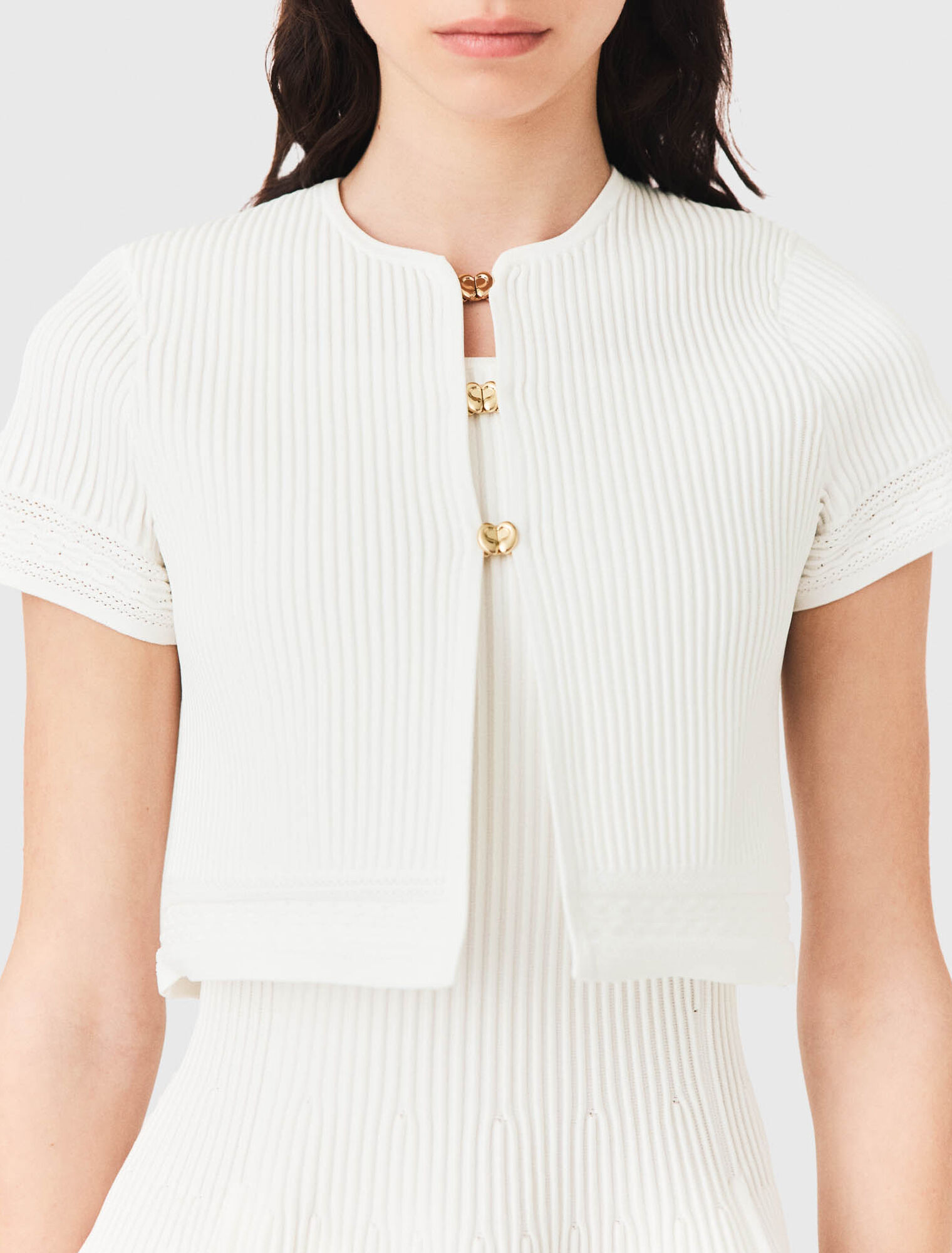 Short-sleeved cardigan - White