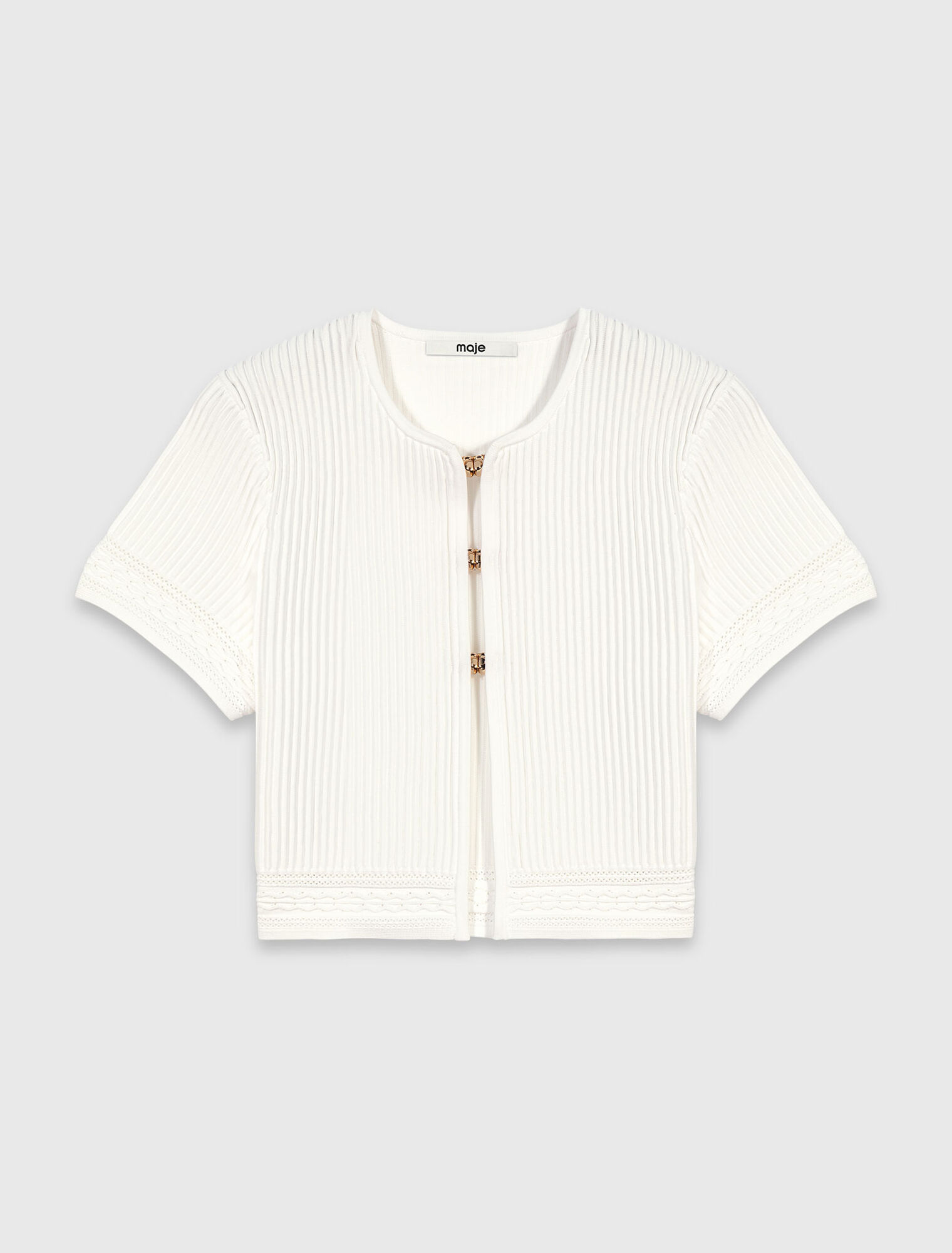 Short-sleeved cardigan White | Maje