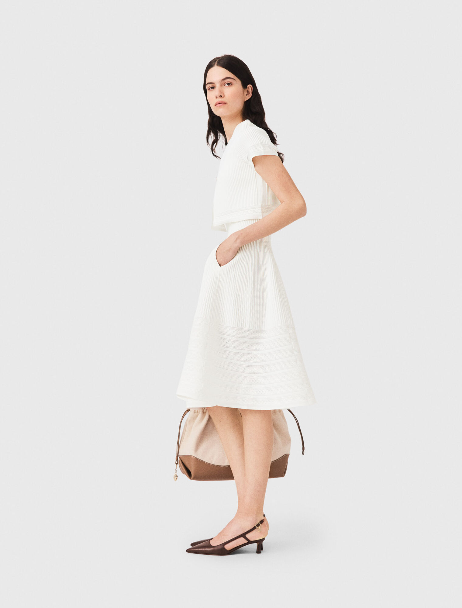 Short-sleeved cardigan - White