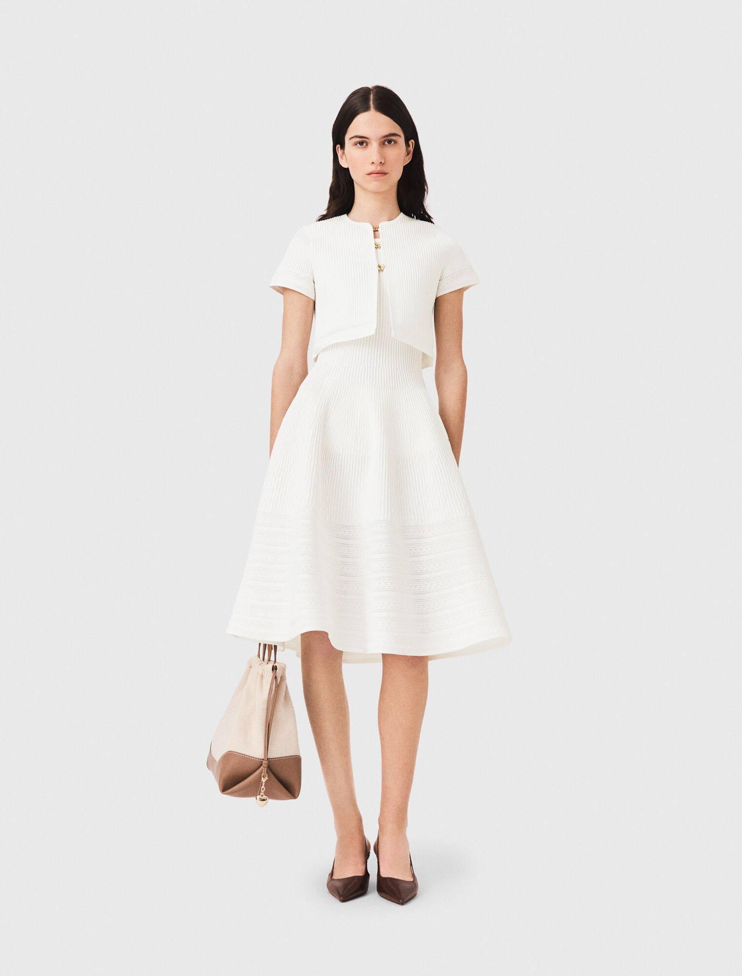 Short-sleeved cardigan - White
