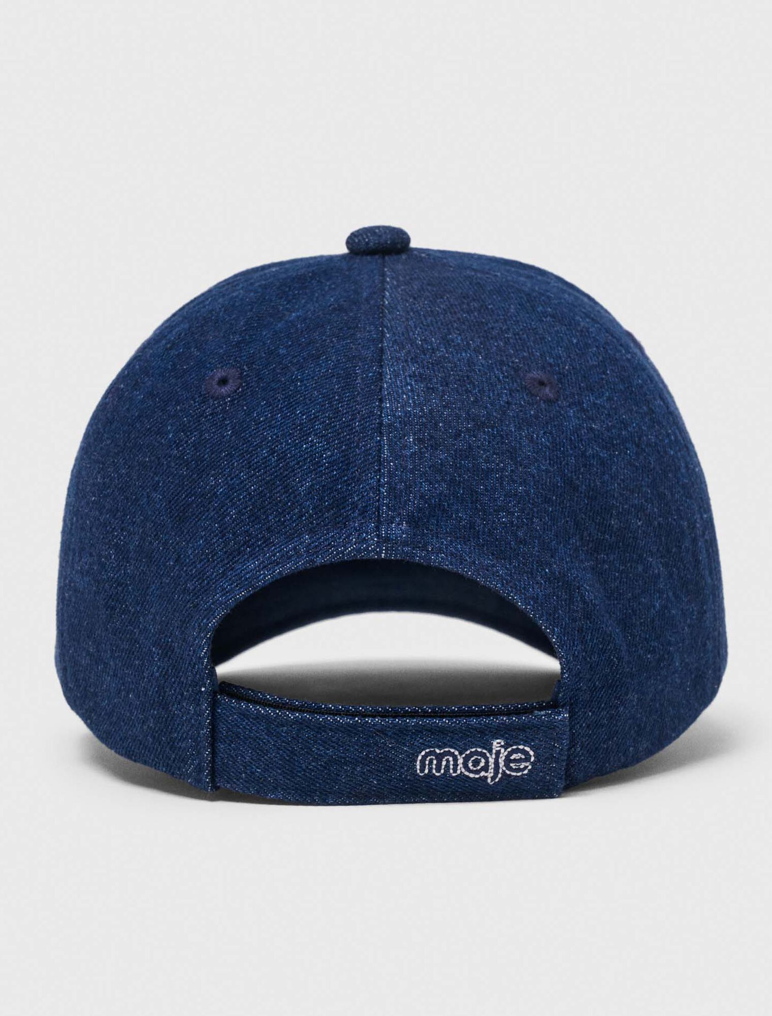 Raw denim cap with logo - Navy