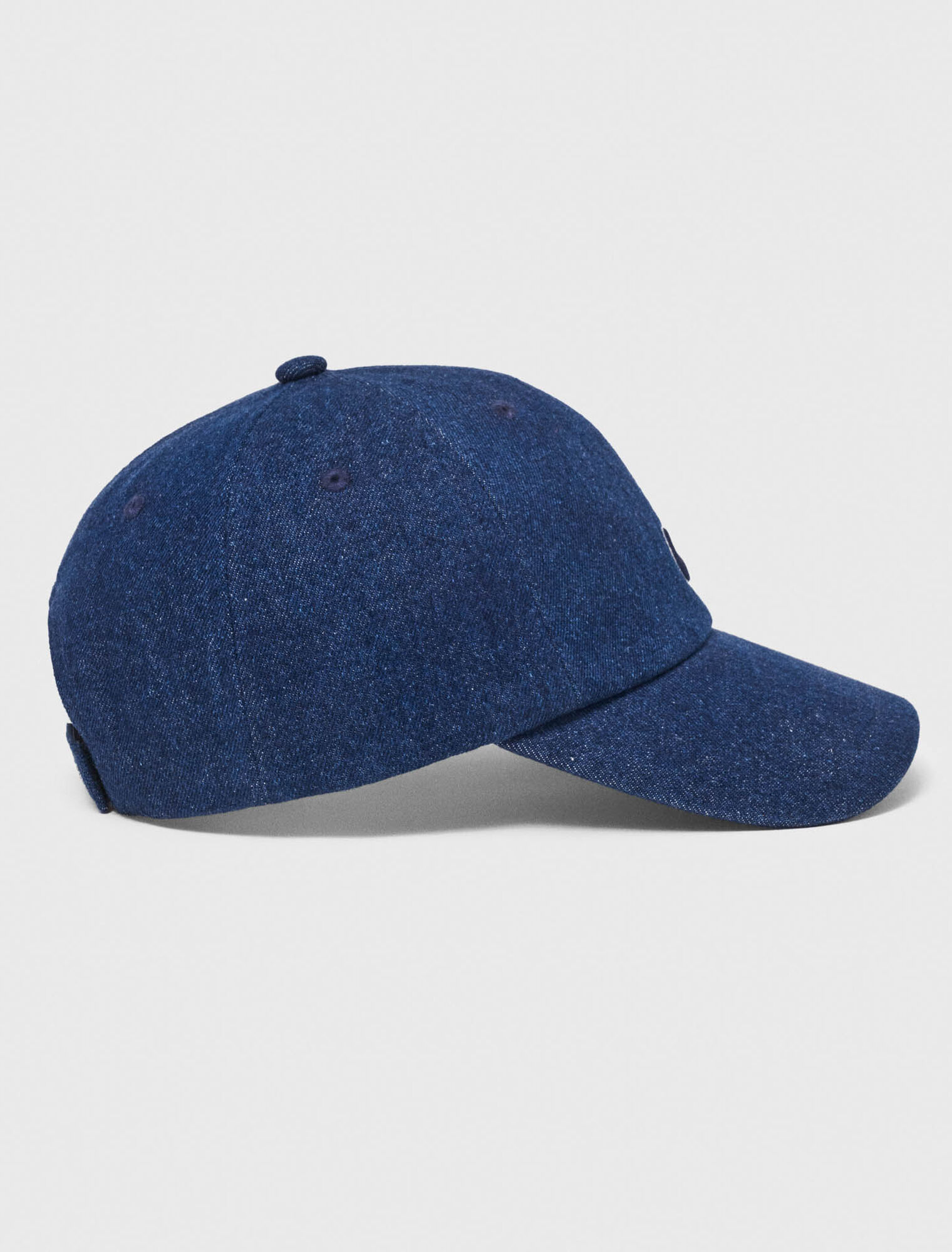 Raw denim cap with logo - Navy