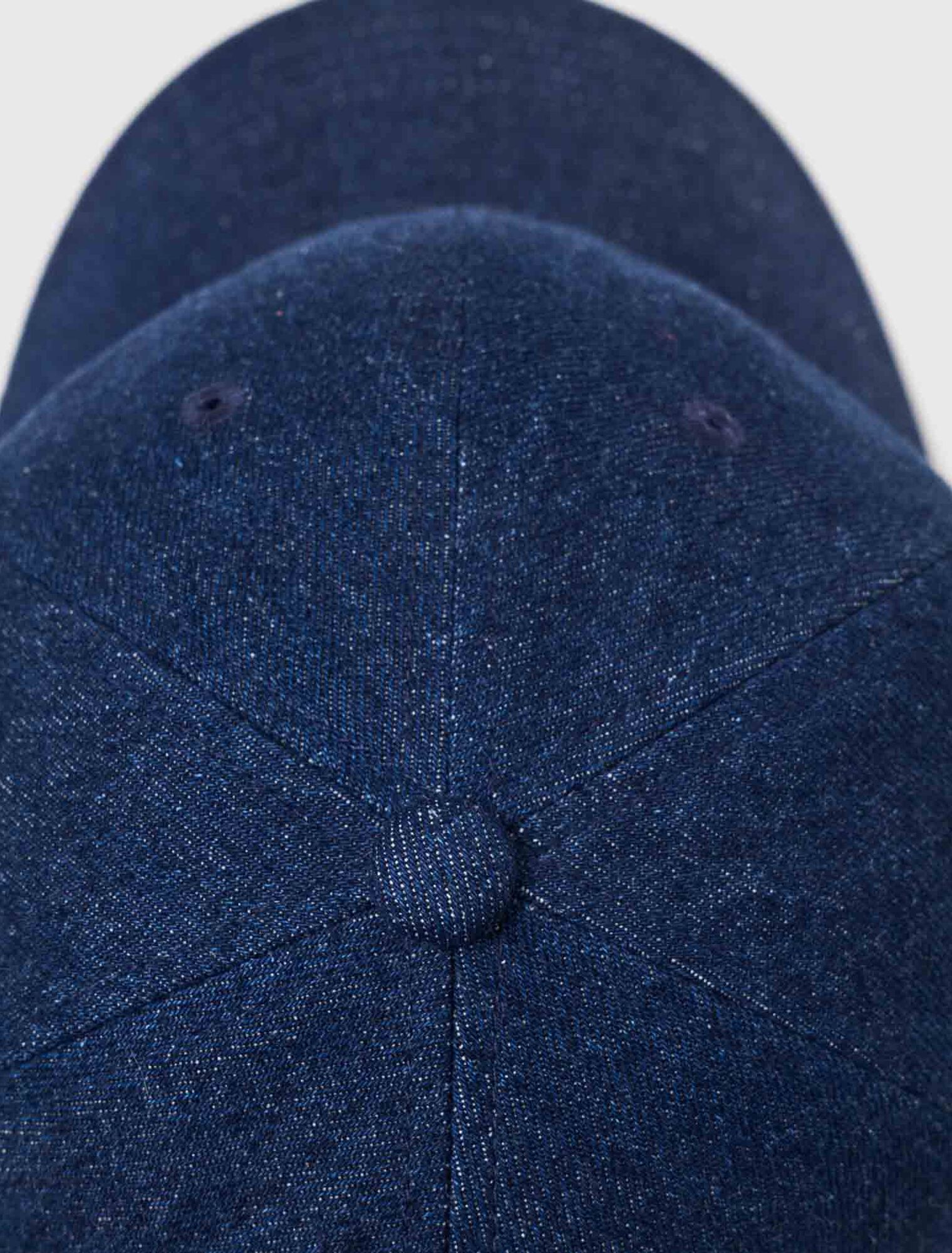 Raw denim cap with logo - Navy
