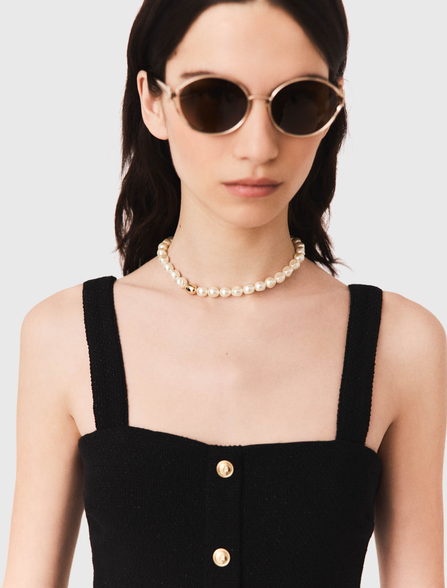 Pearl choker necklace - Gold
