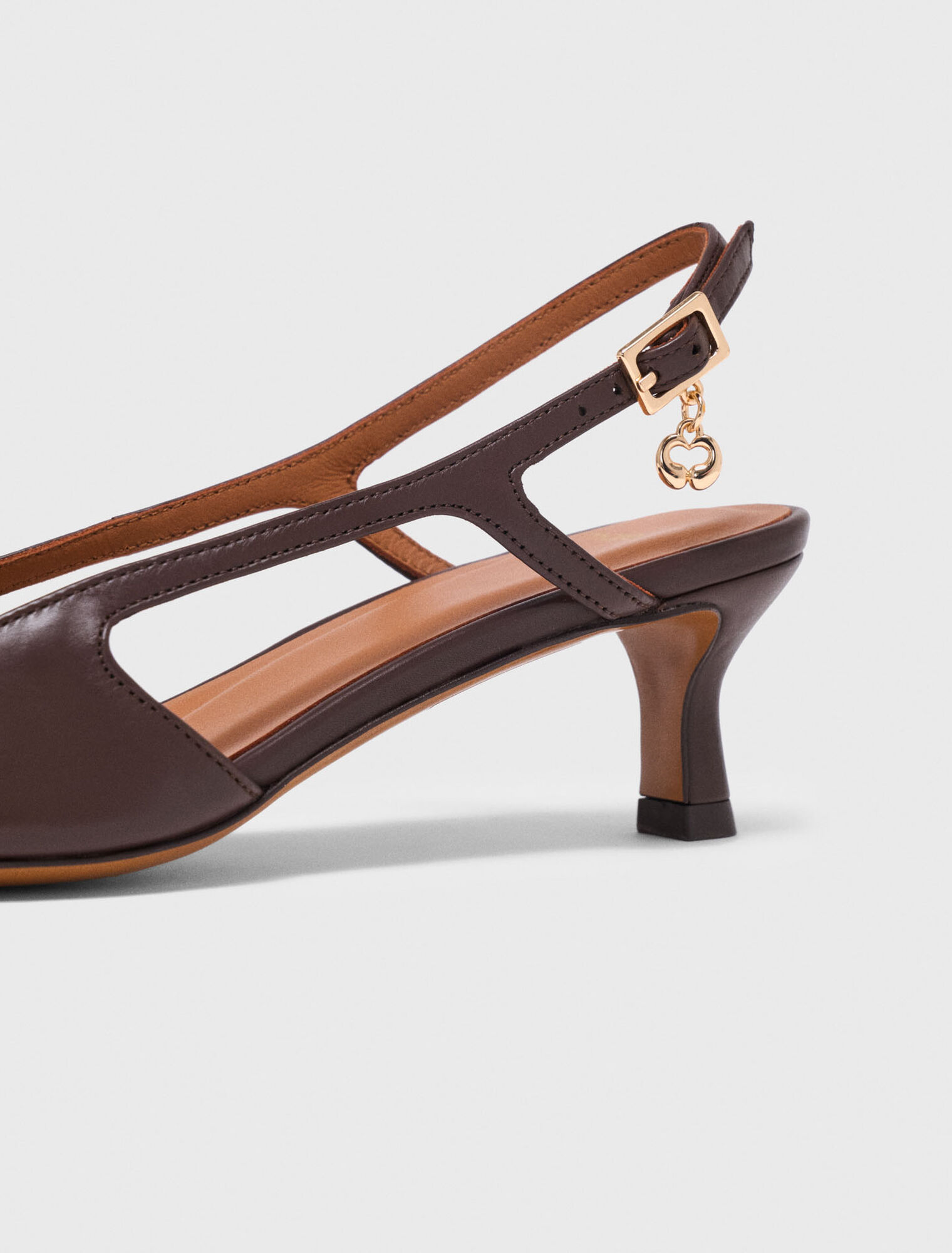 Leather slingbacks - Brown