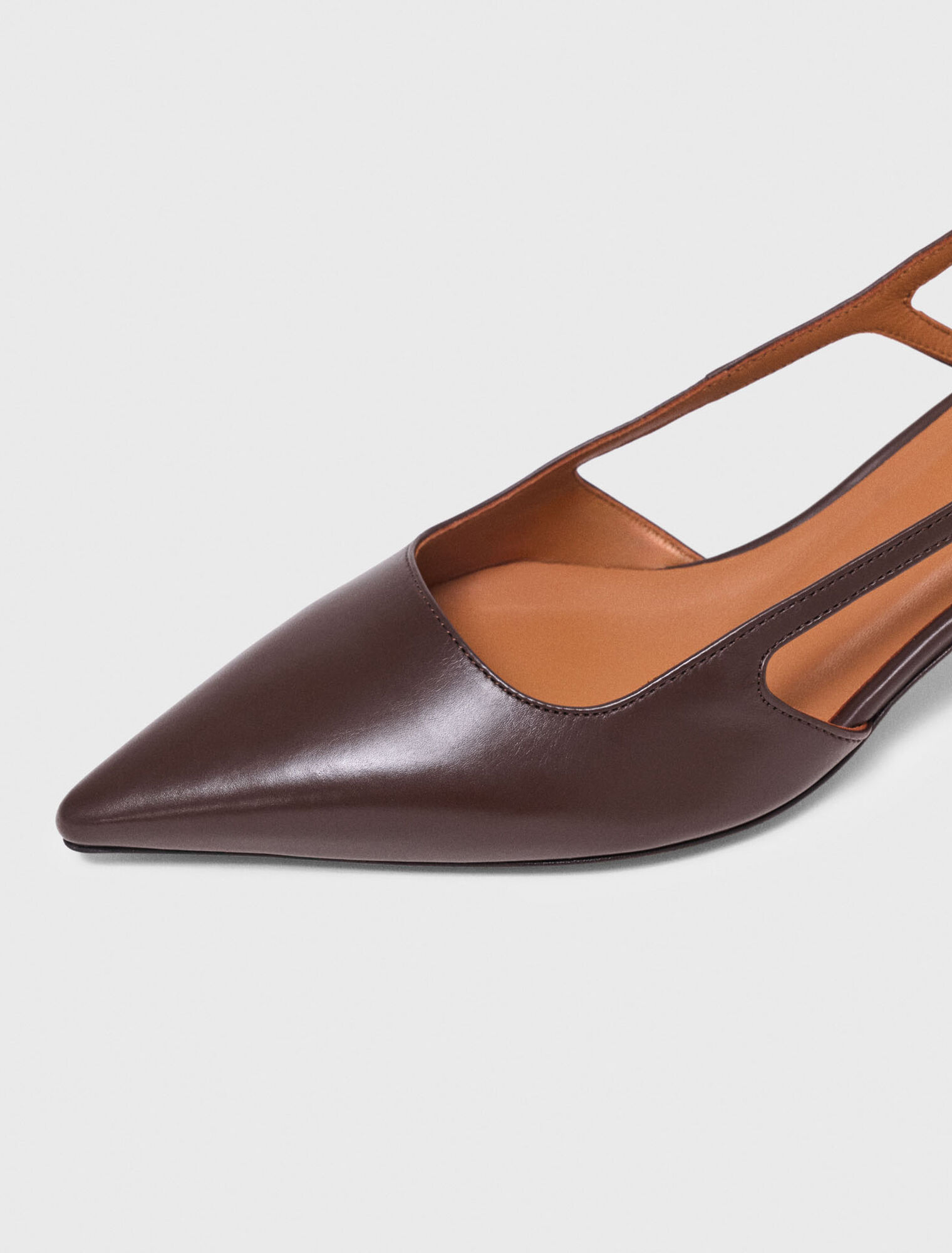 Leather slingbacks - Brown