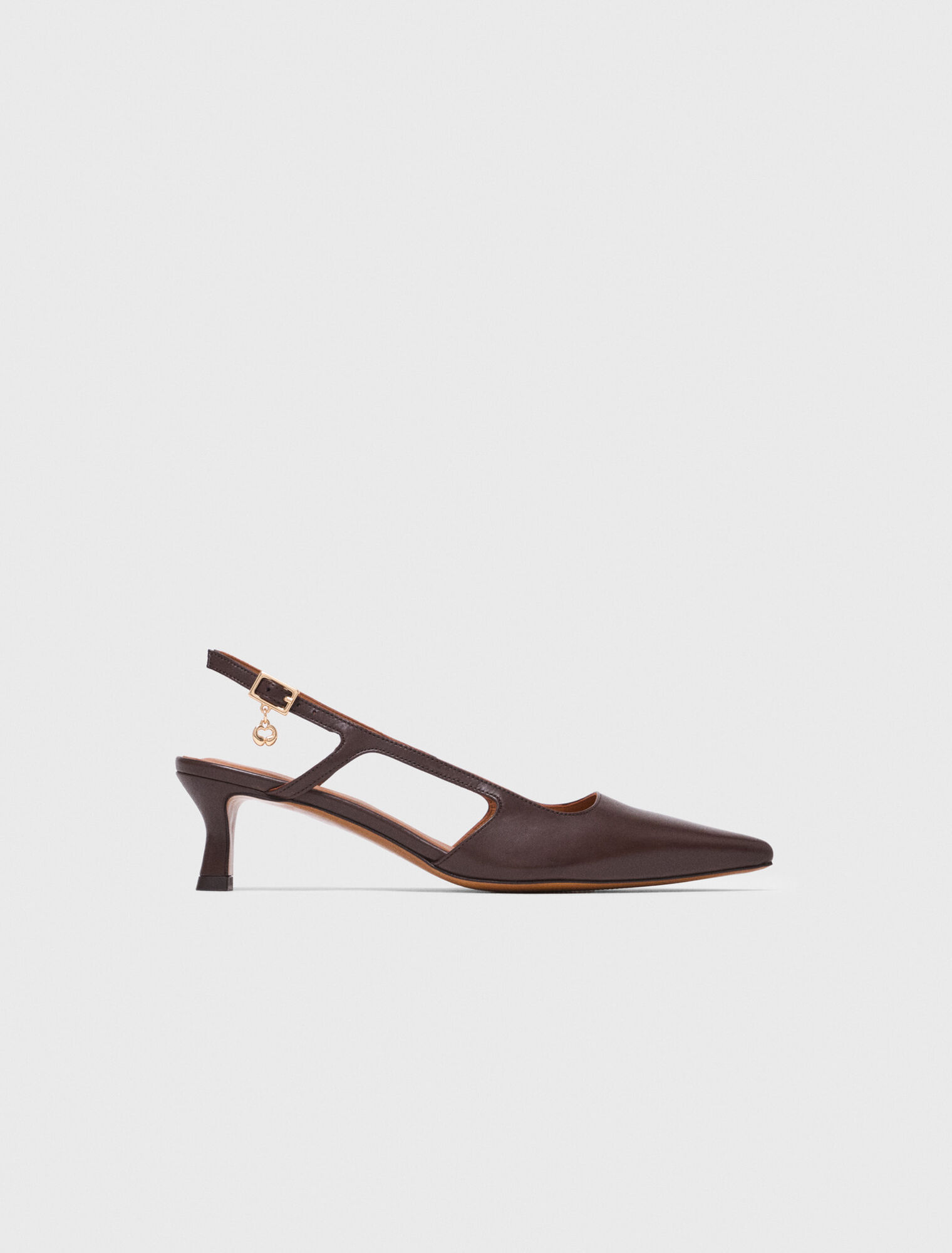 Leather slingbacks - Brown